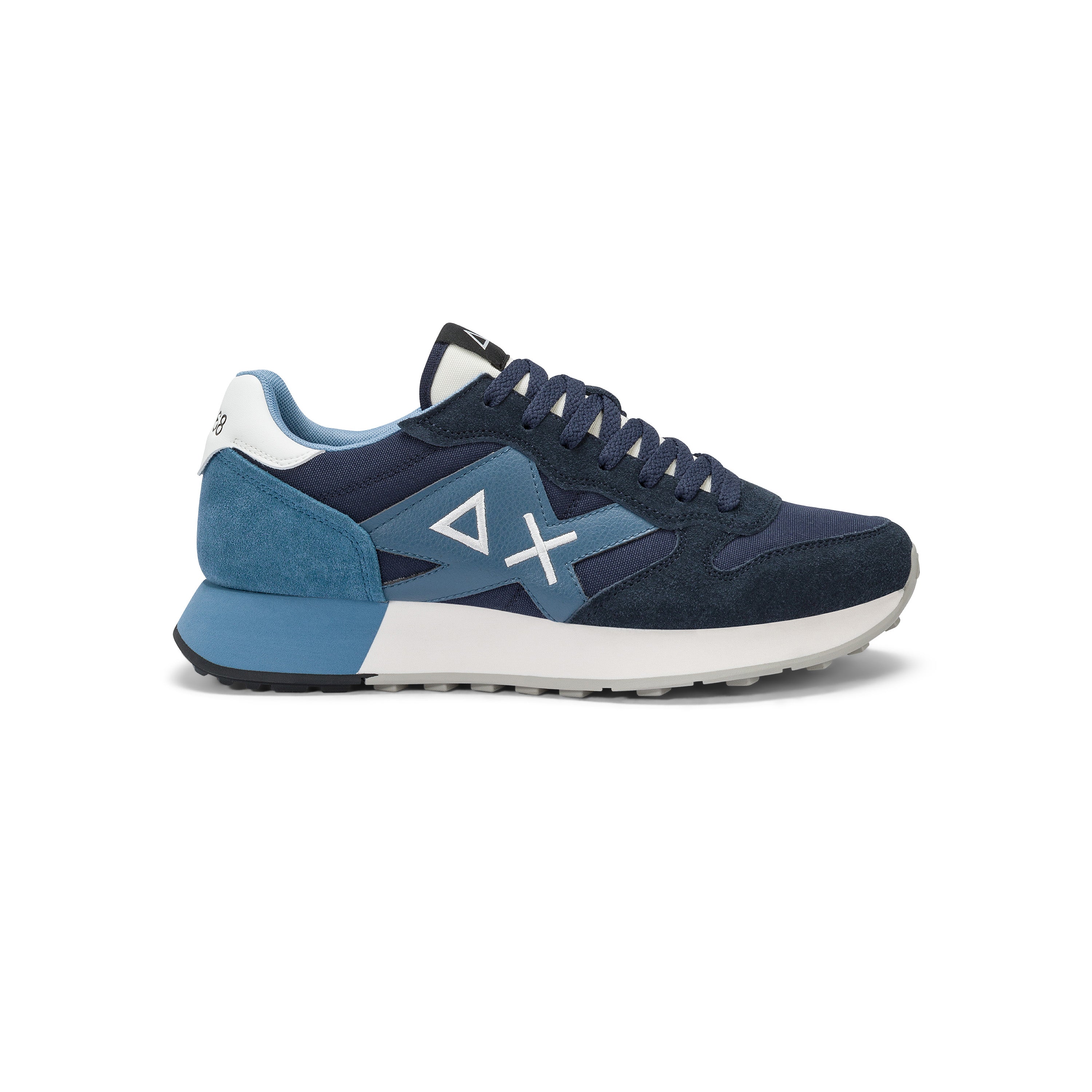 Sneakers SUN68 "Jaki Solid" Navy Blu con Dettagli Azzurro 