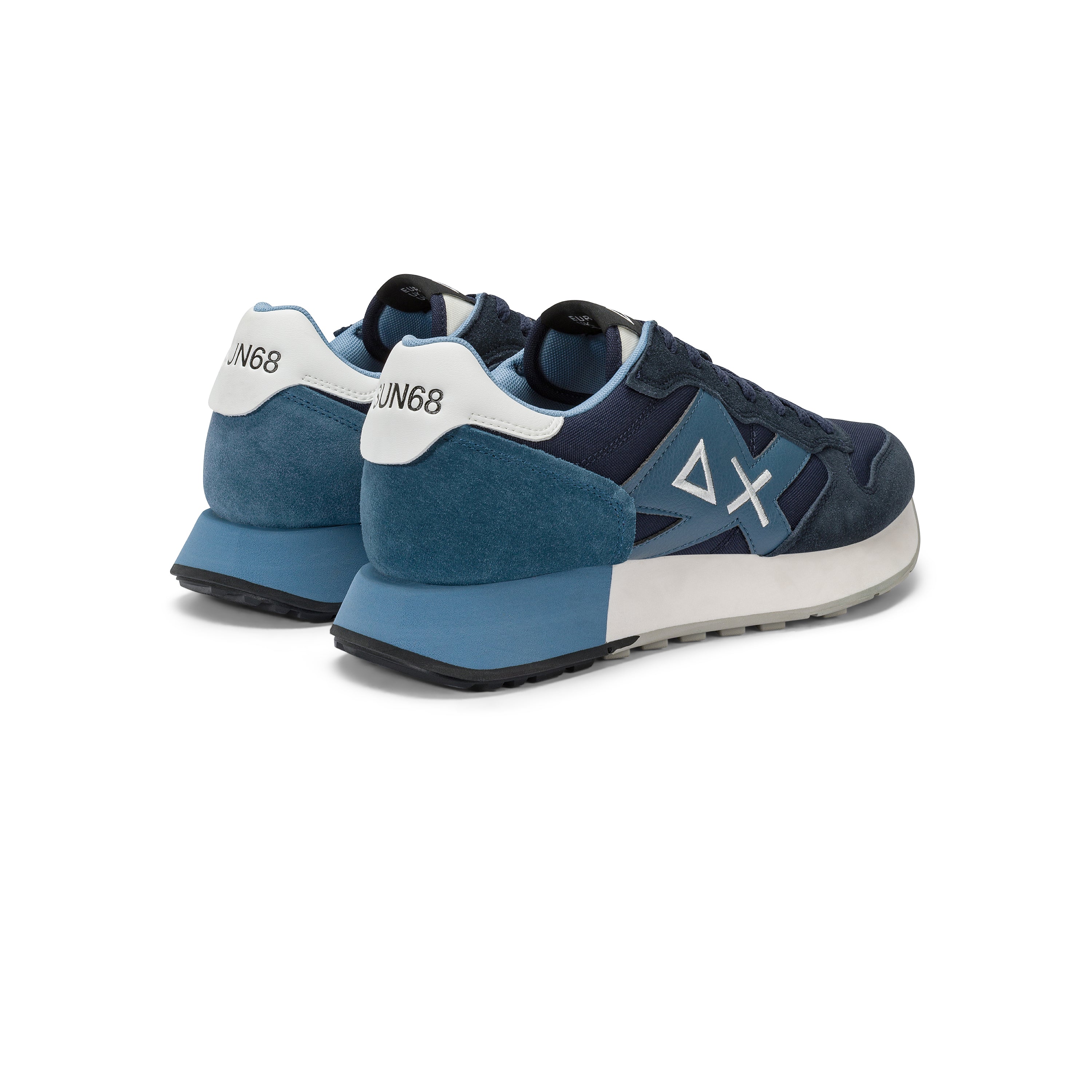 Sneakers SUN68 "Jaki Solid" Navy Blu con Dettagli Azzurro 