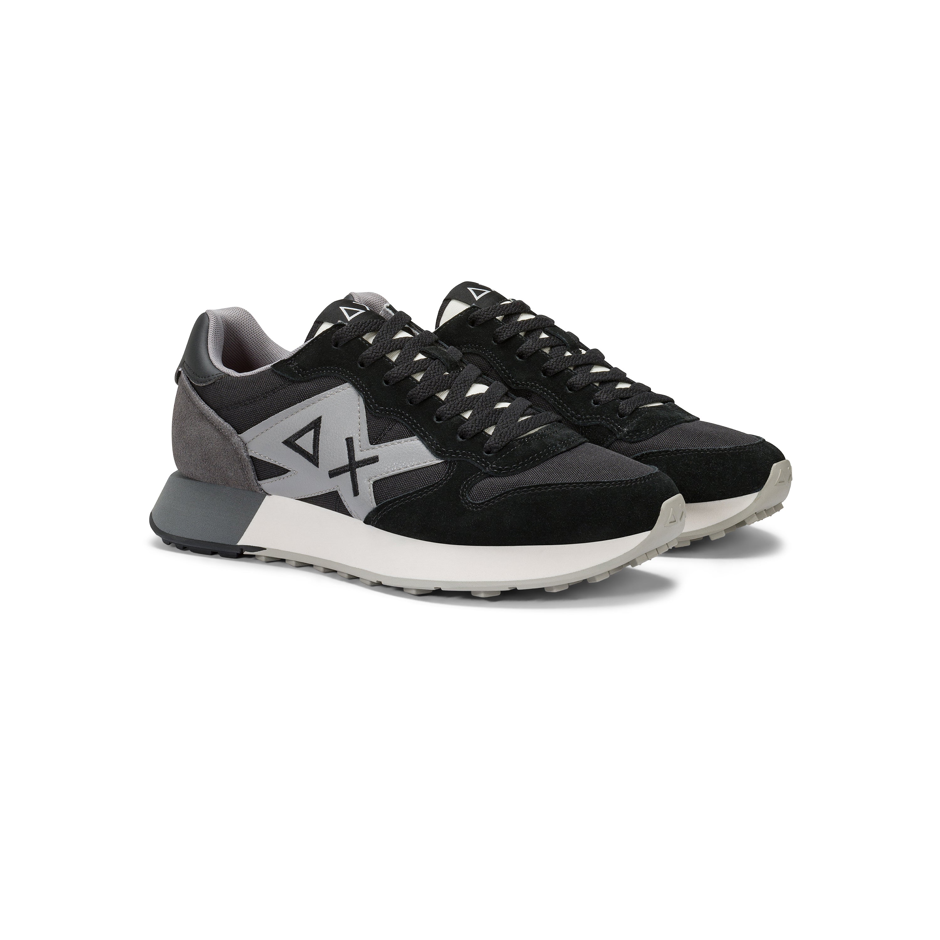 Sneakers SUN68 "Jaki Solid" Nere con Dettagli Grigi 