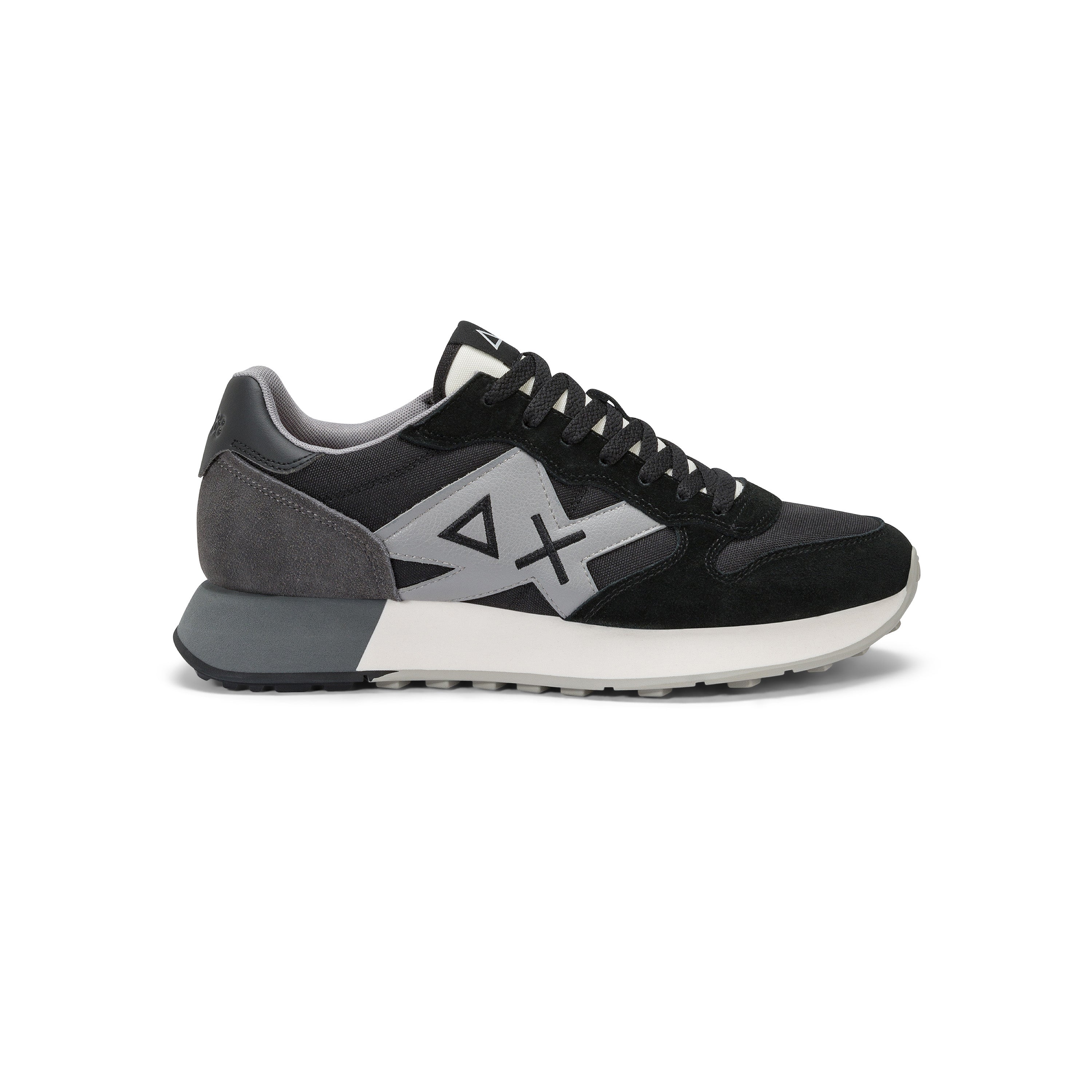 Sneakers SUN68 "Jaki Solid" Nere con Dettagli Grigi 