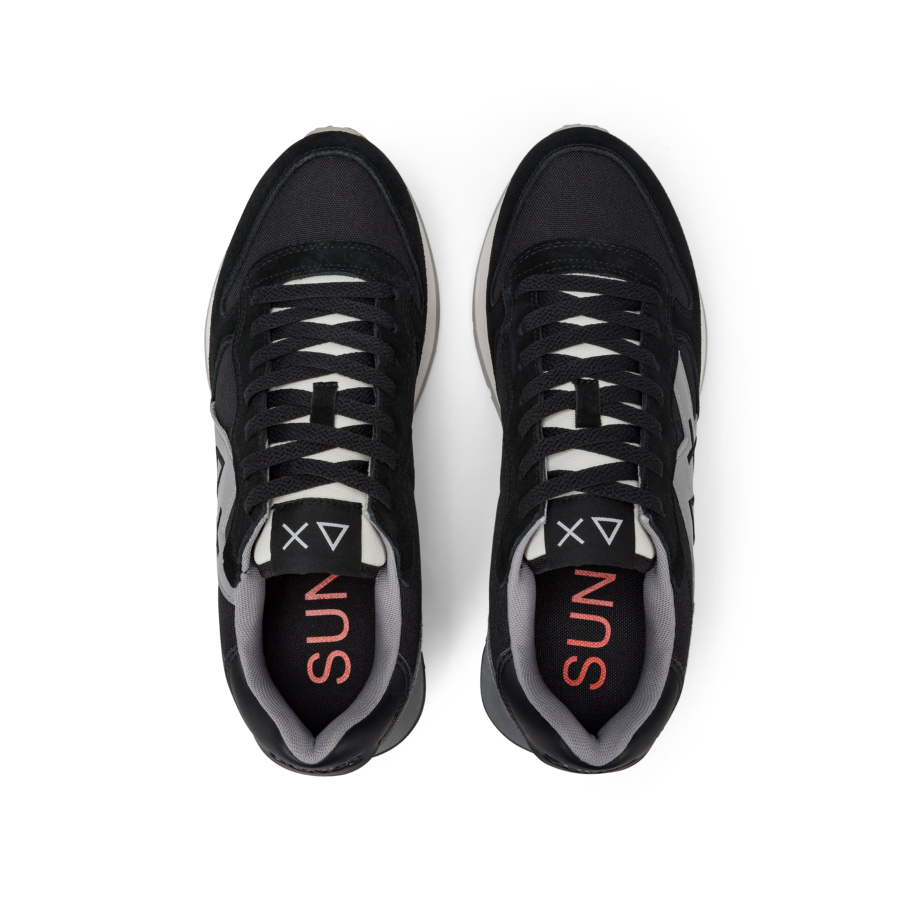 Sneakers SUN68 "Jaki Solid" Nere con Dettagli Grigi 