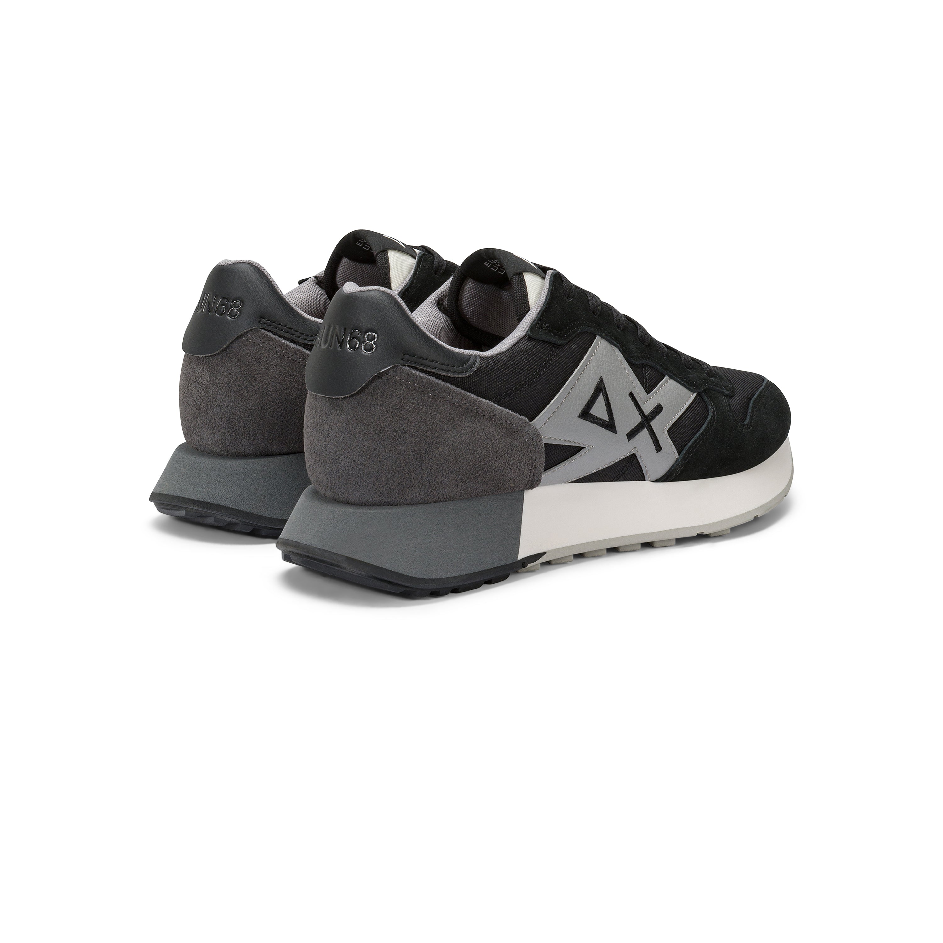 Sneakers SUN68 "Jaki Solid" Nere con Dettagli Grigi 