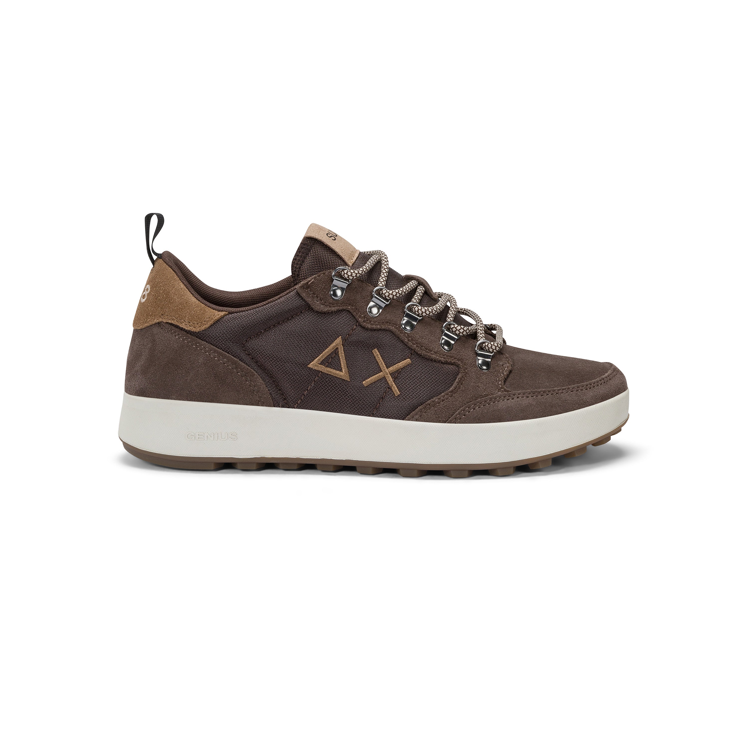 Sneakers "Genius Solid" Marroni con Dettagli in Pelle Scamosciata 