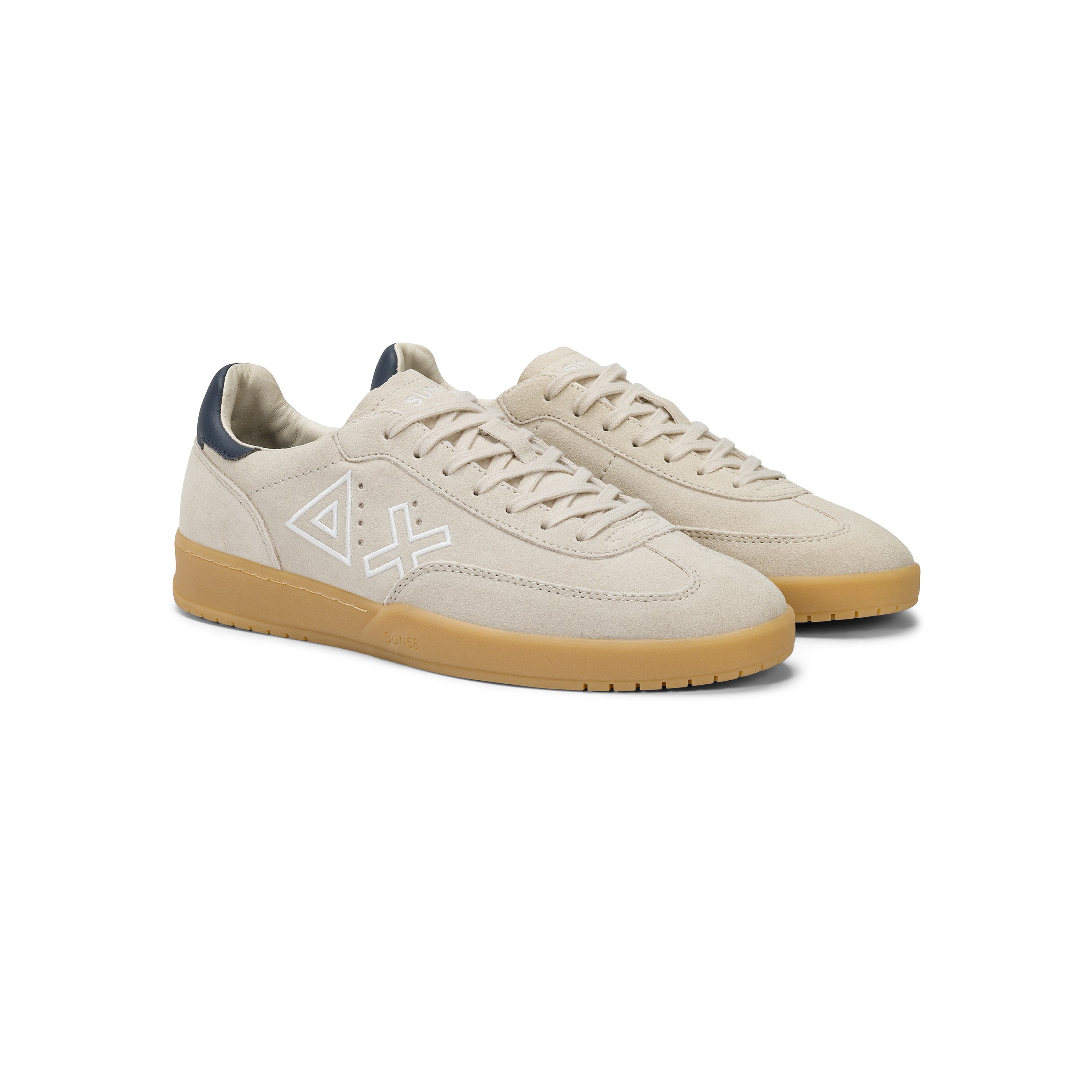 Sneakers "California Sun Suede" Bianche con Suola in Gomma 