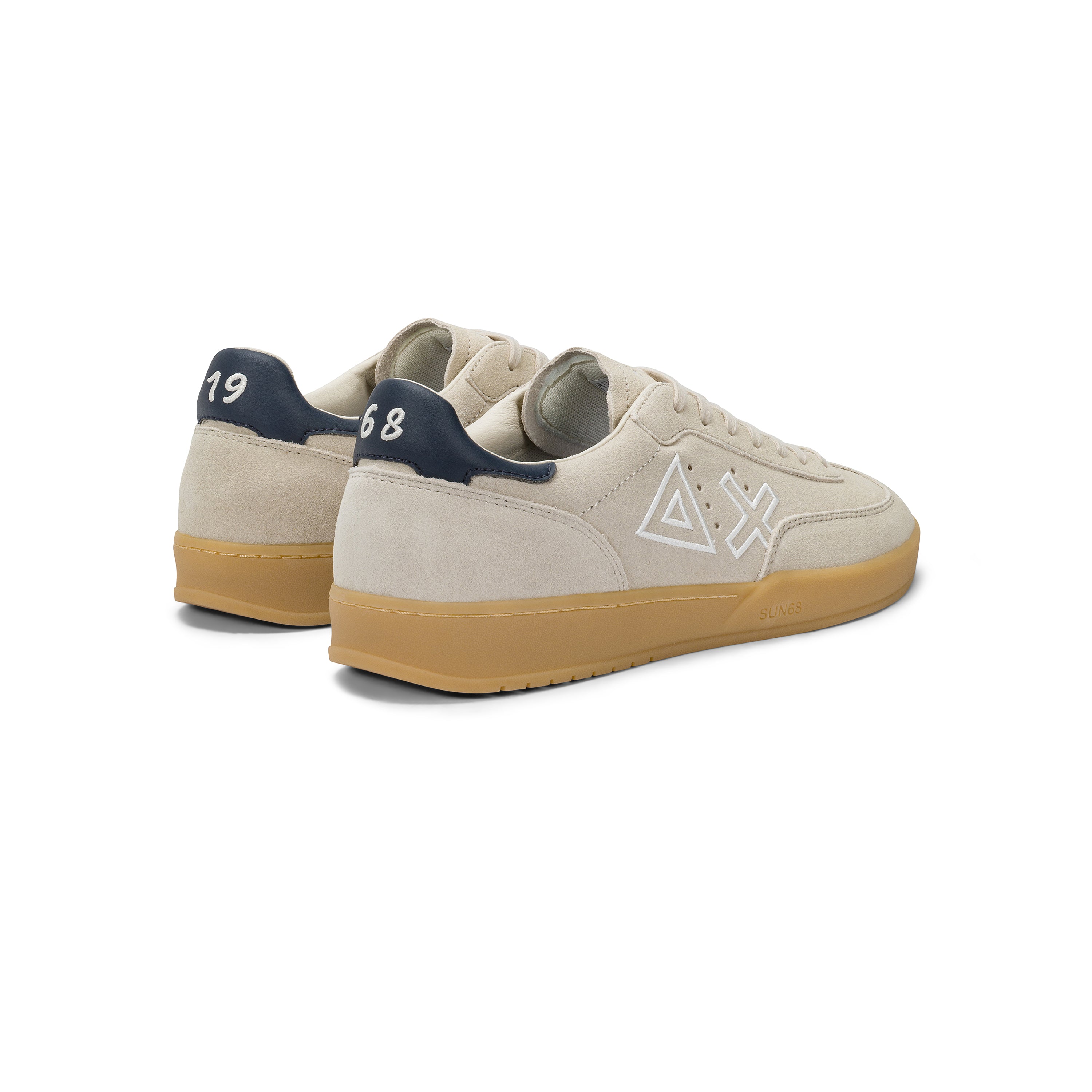 Sneakers "California Sun Suede" Bianche con Suola in Gomma 