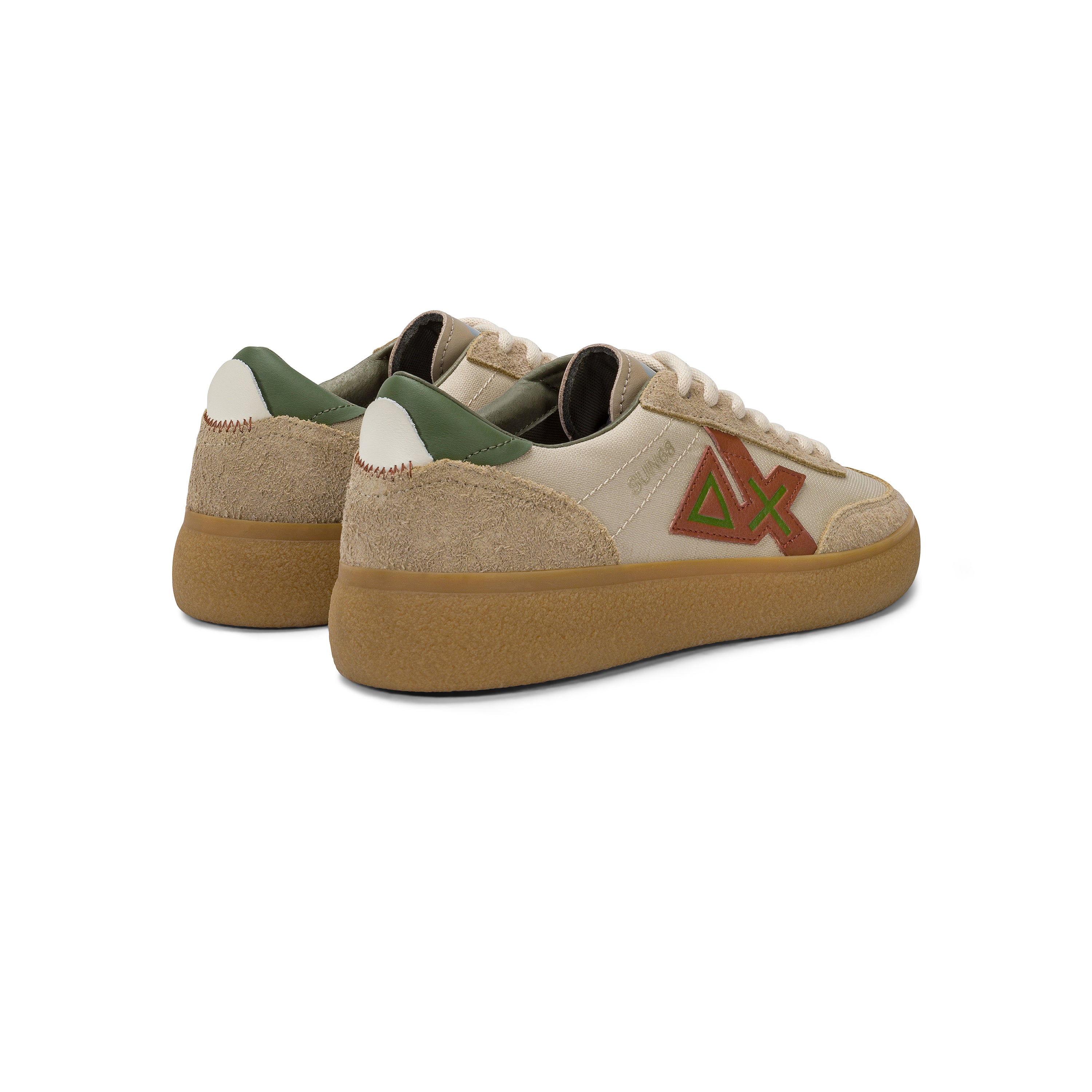 Sneakers "Luis Low" Beige con Dettagli in Pelle Scamosciata 