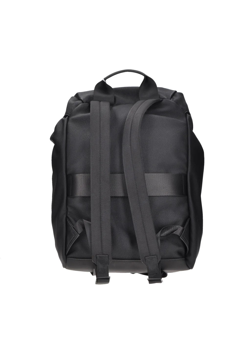 Zaino Nero in Neoprene Impermeabile con Patta e Fibbie 