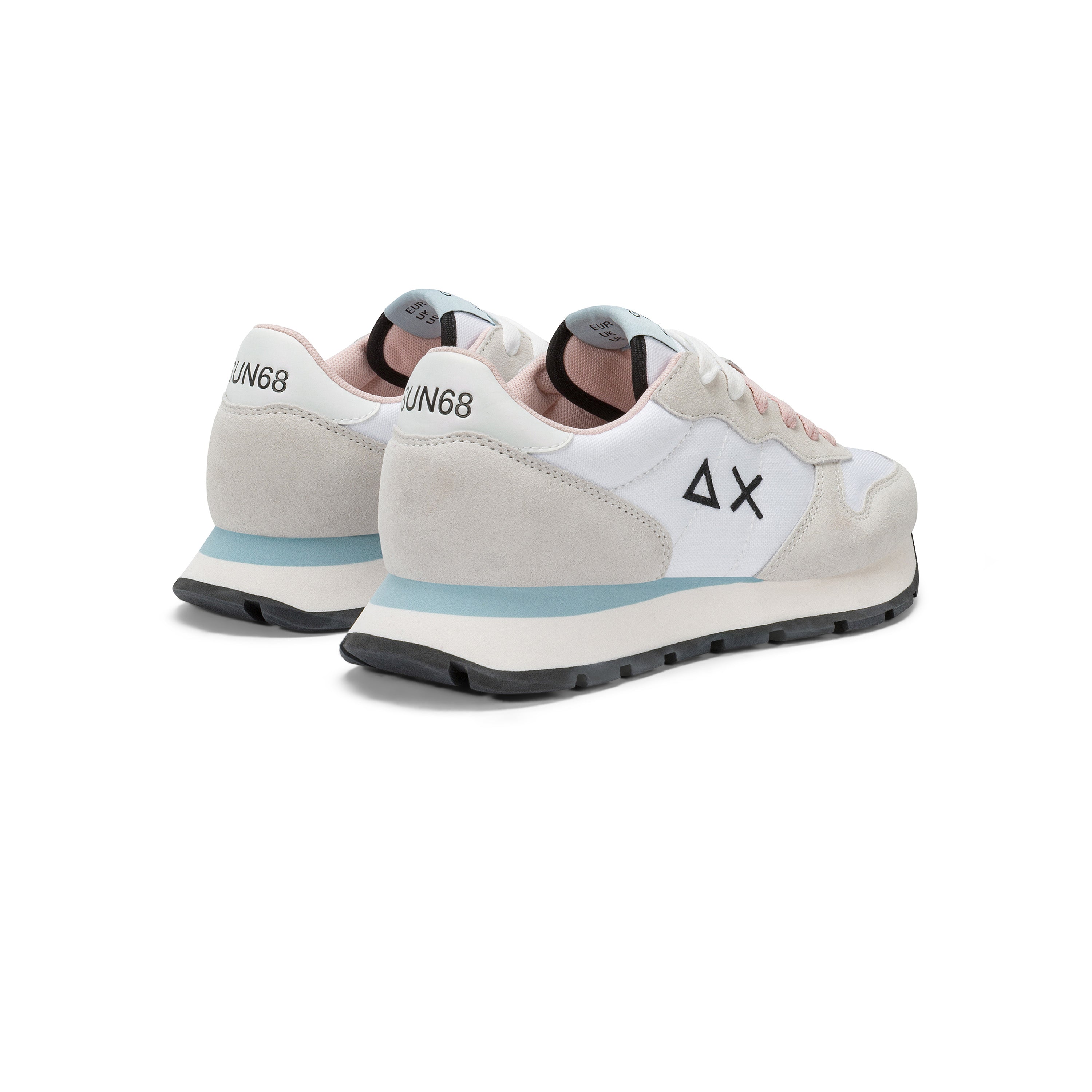 Sneakers "Ally Solid" Bianche con Dettagli Rosa e Azzurri 