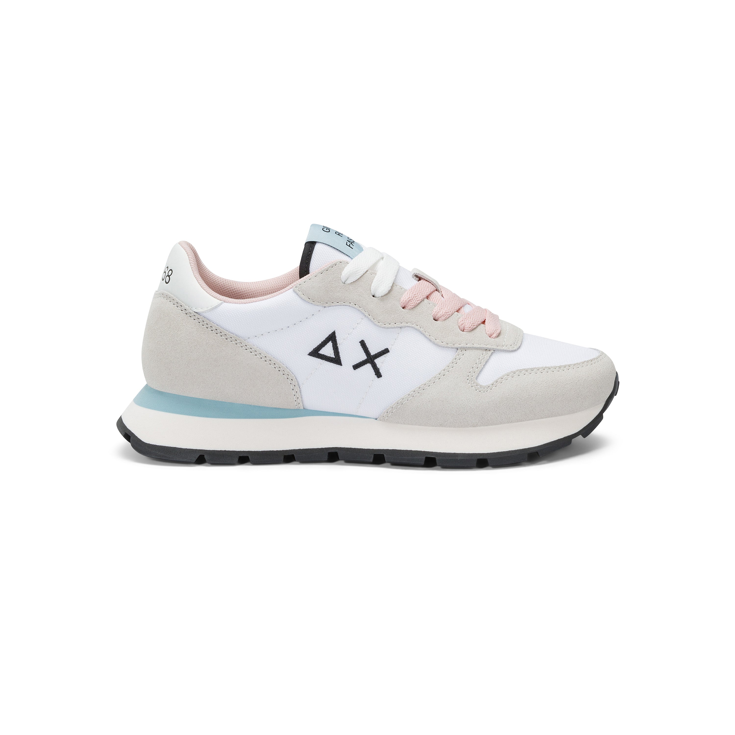 Sneakers "Ally Solid" Bianche con Dettagli Rosa e Azzurri 