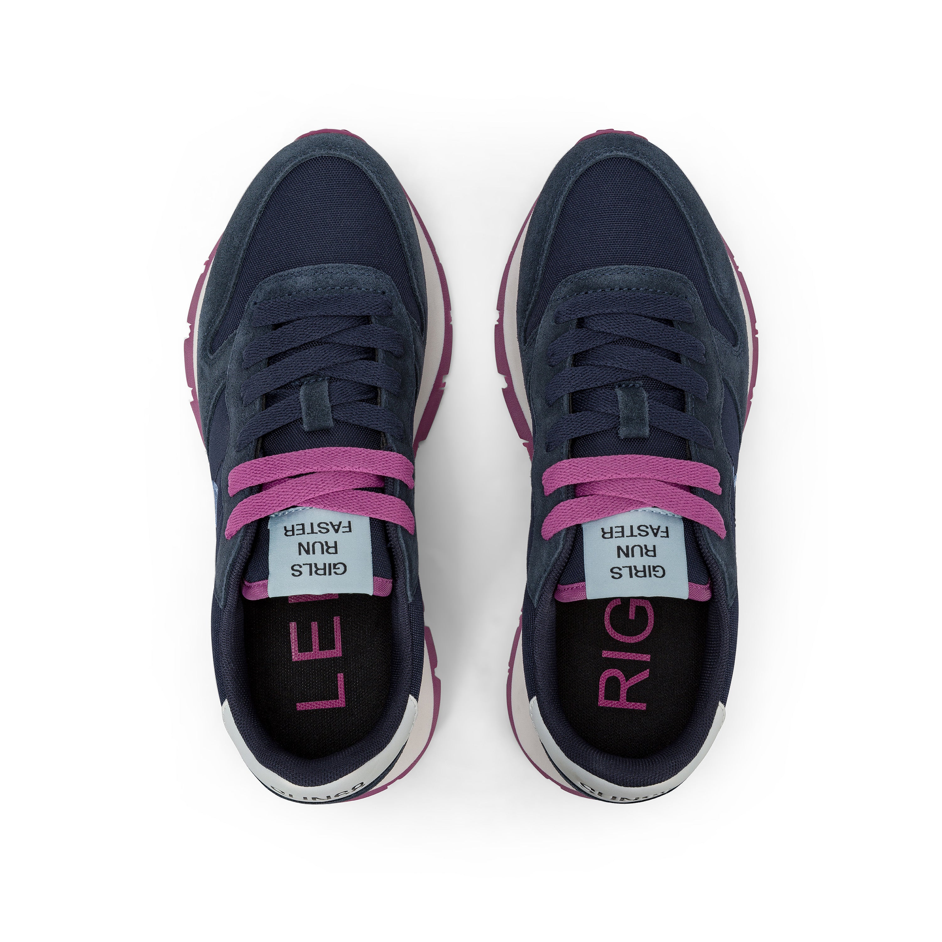 Sneakers "Ally Solid" blu con Dettagli Rosa e Azzurri 