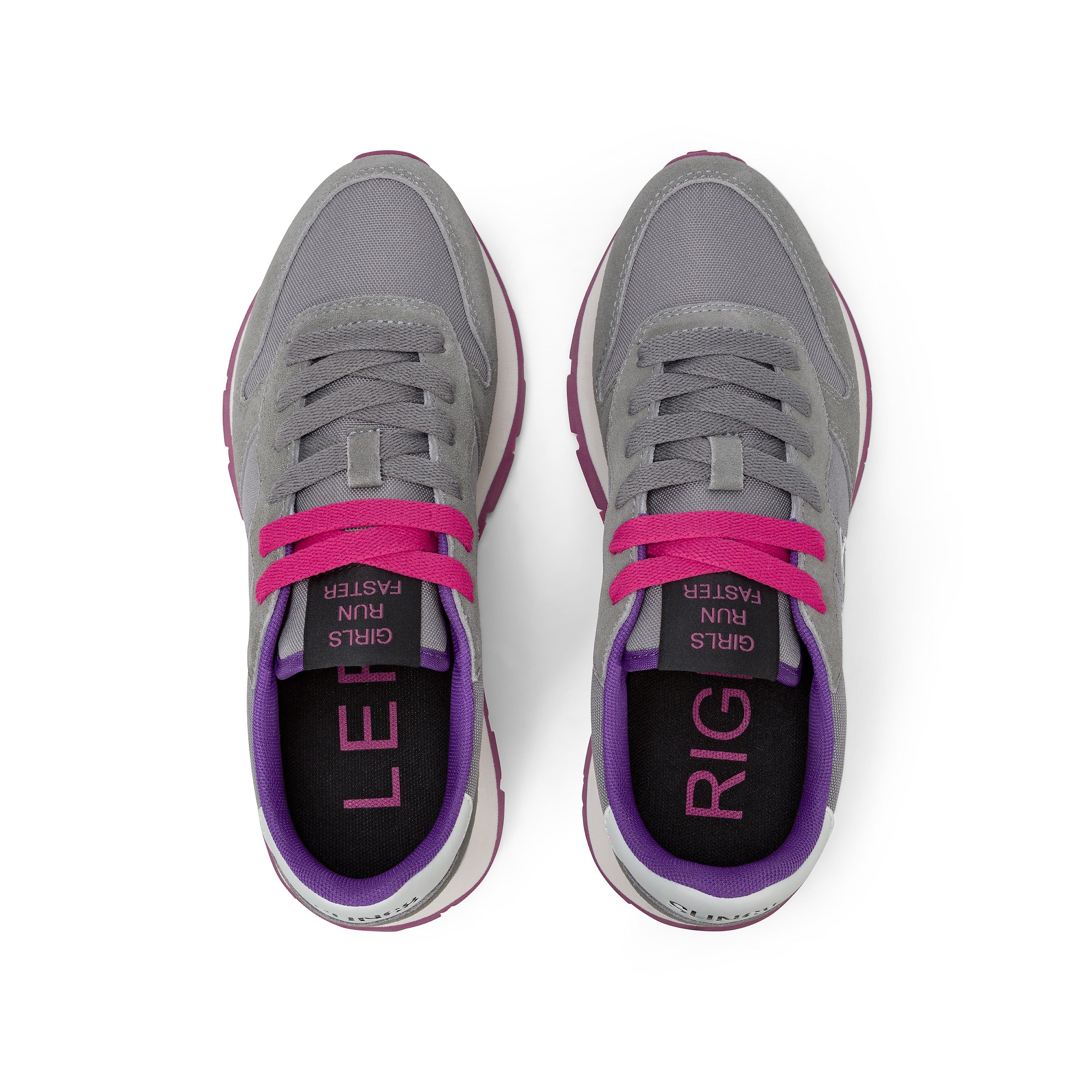 Sneakers "Ally Solid" Grigie con Dettagli Fucsia 