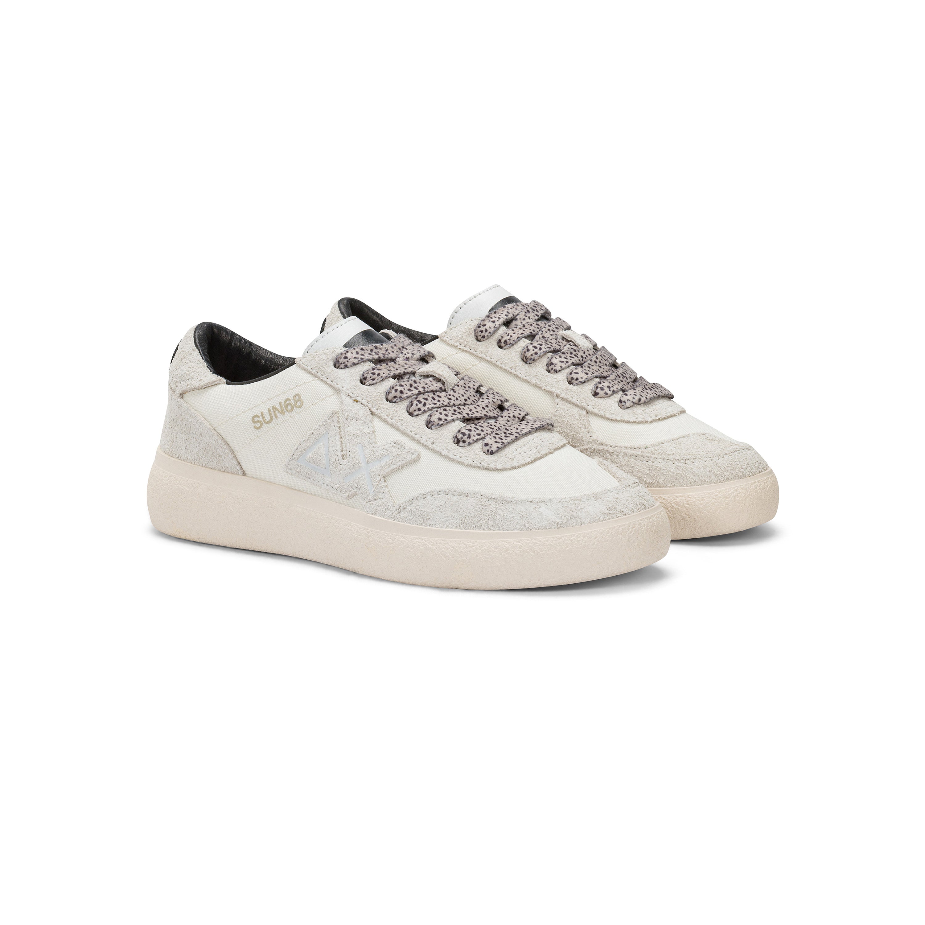 Sneakers Donna SUN68 "Sally" Bianche con Dettagli a Contrasto 