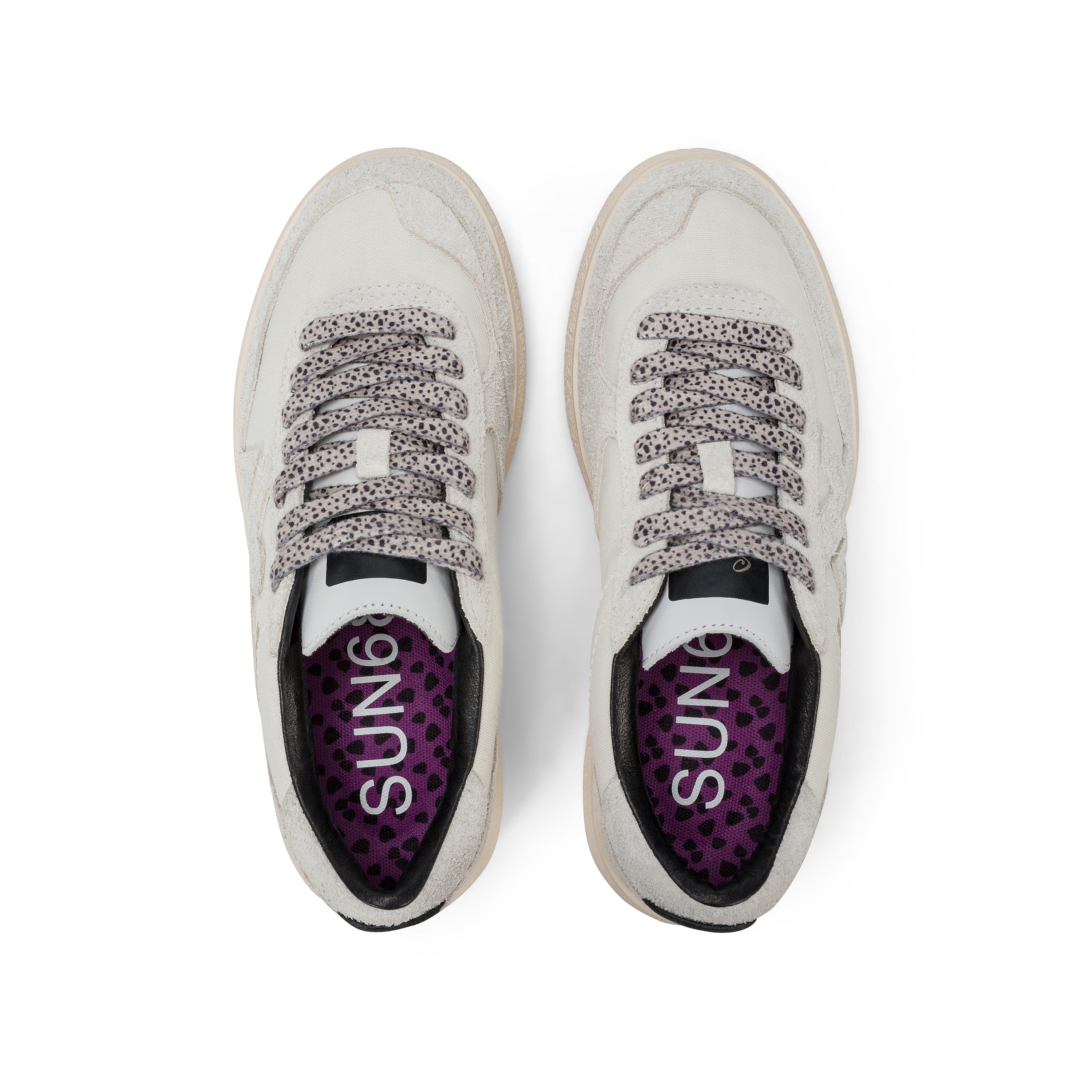Sneakers Donna SUN68 "Sally" Bianche con Dettagli a Contrasto 