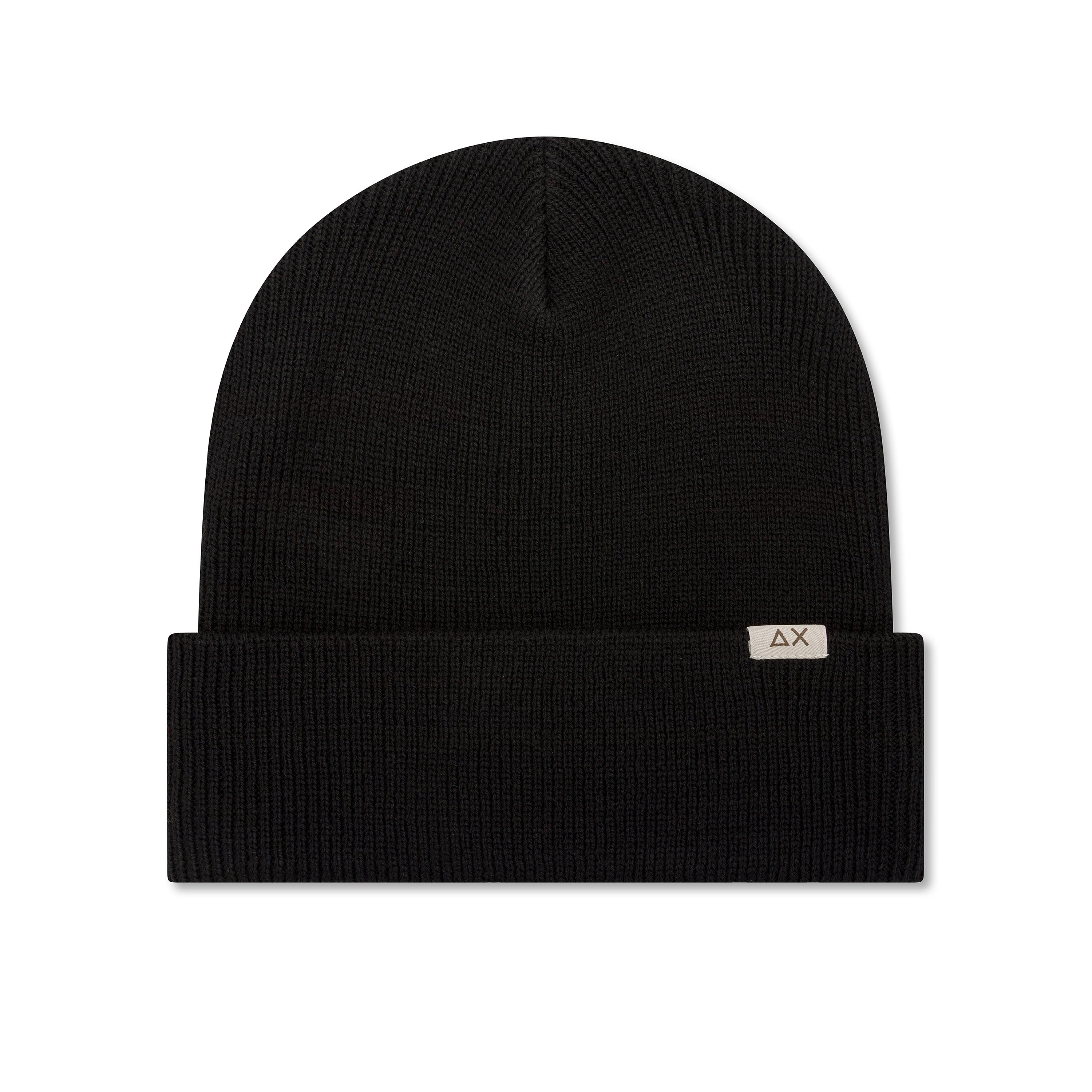 Cappello SUN68 Nero da Uomo in Misto Lana con Logo Frontale 