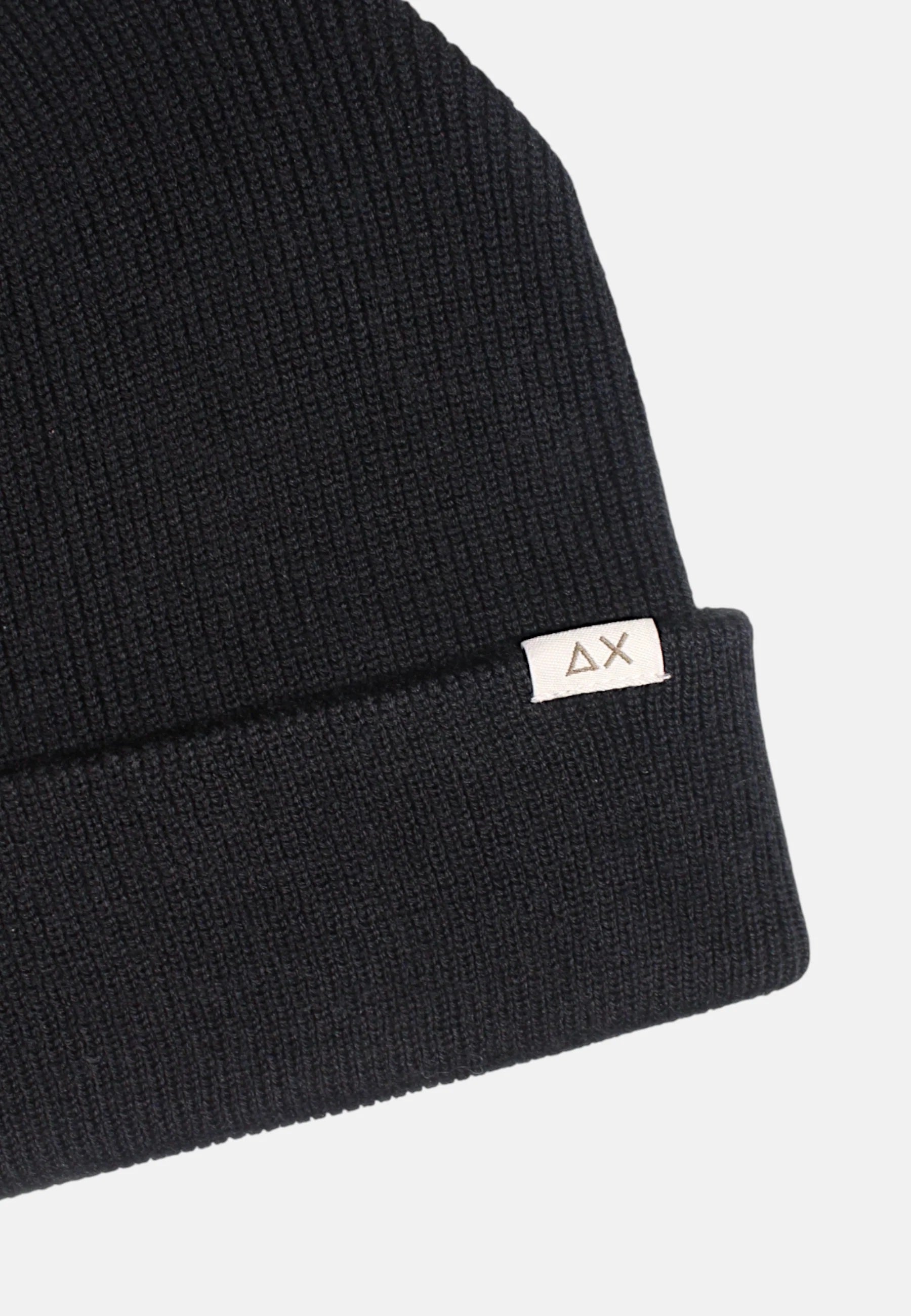 Cappello SUN68 Nero da Uomo in Misto Lana con Logo Frontale 