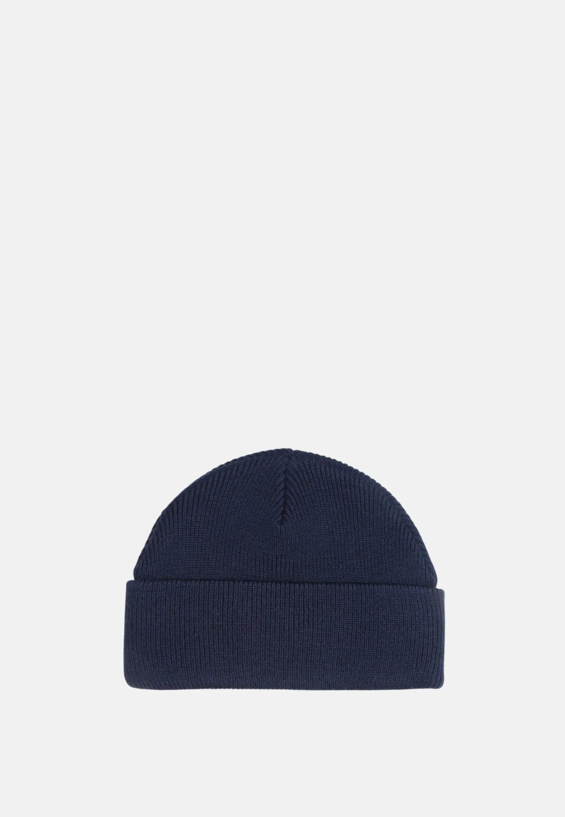 Cappello da Uomo in Misto Lana Blu con Logo Frontale SUN68 