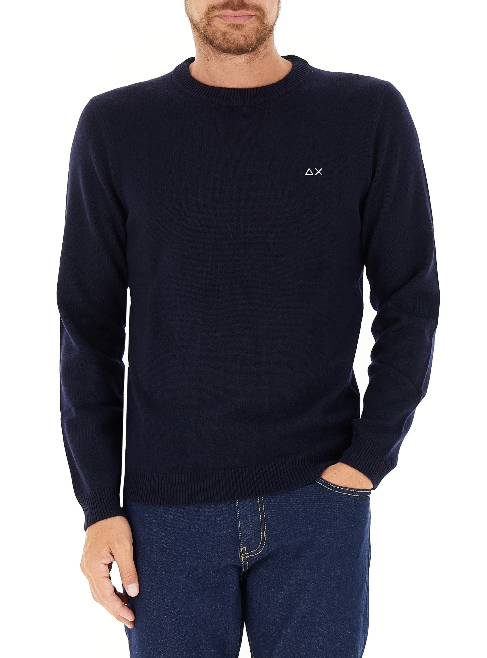 Maglia "Sweater Warm" Blu Navy in Lana e Cashmere 