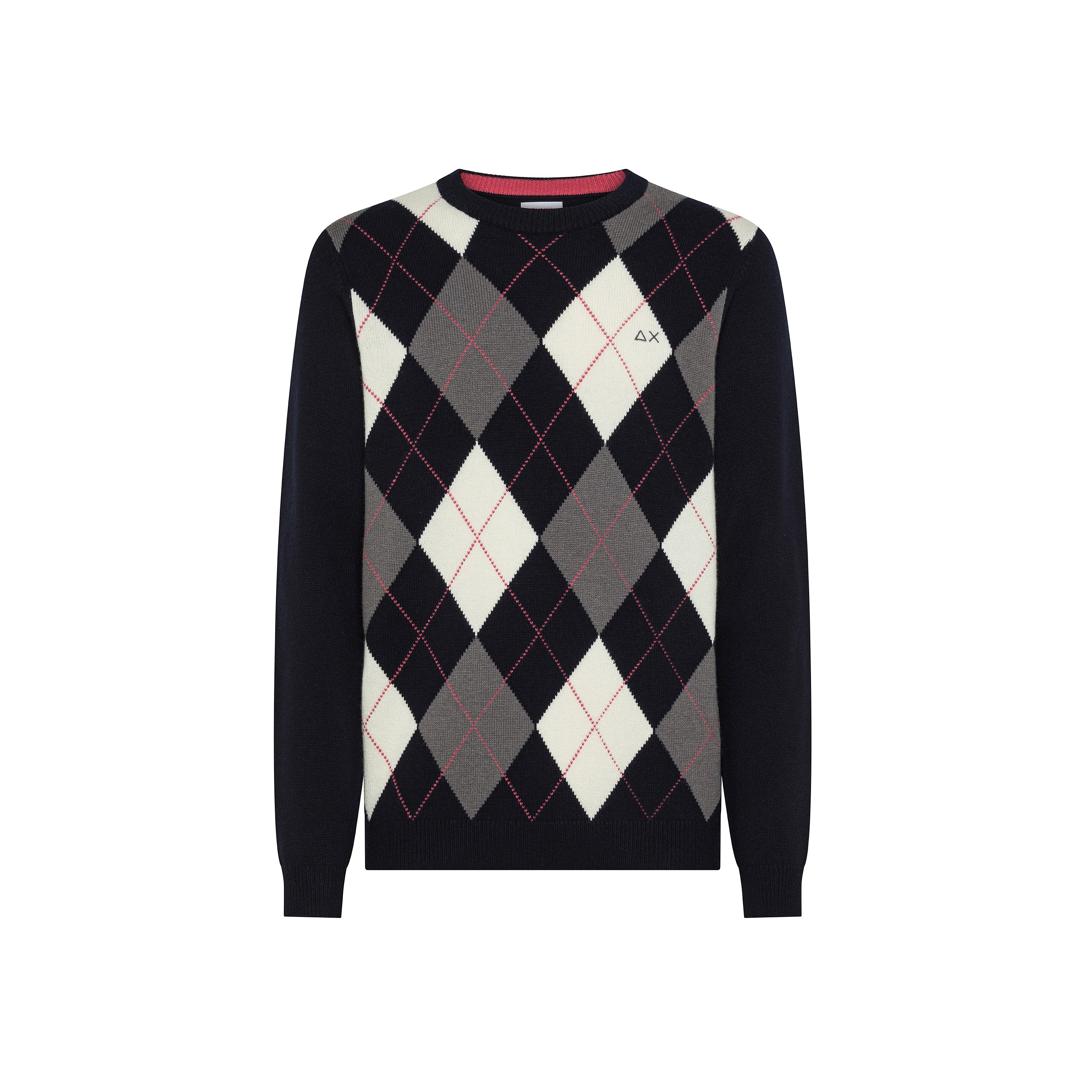 Maglia "Sweater Argyle Warm" Navy Blu e Grigio Scuro 