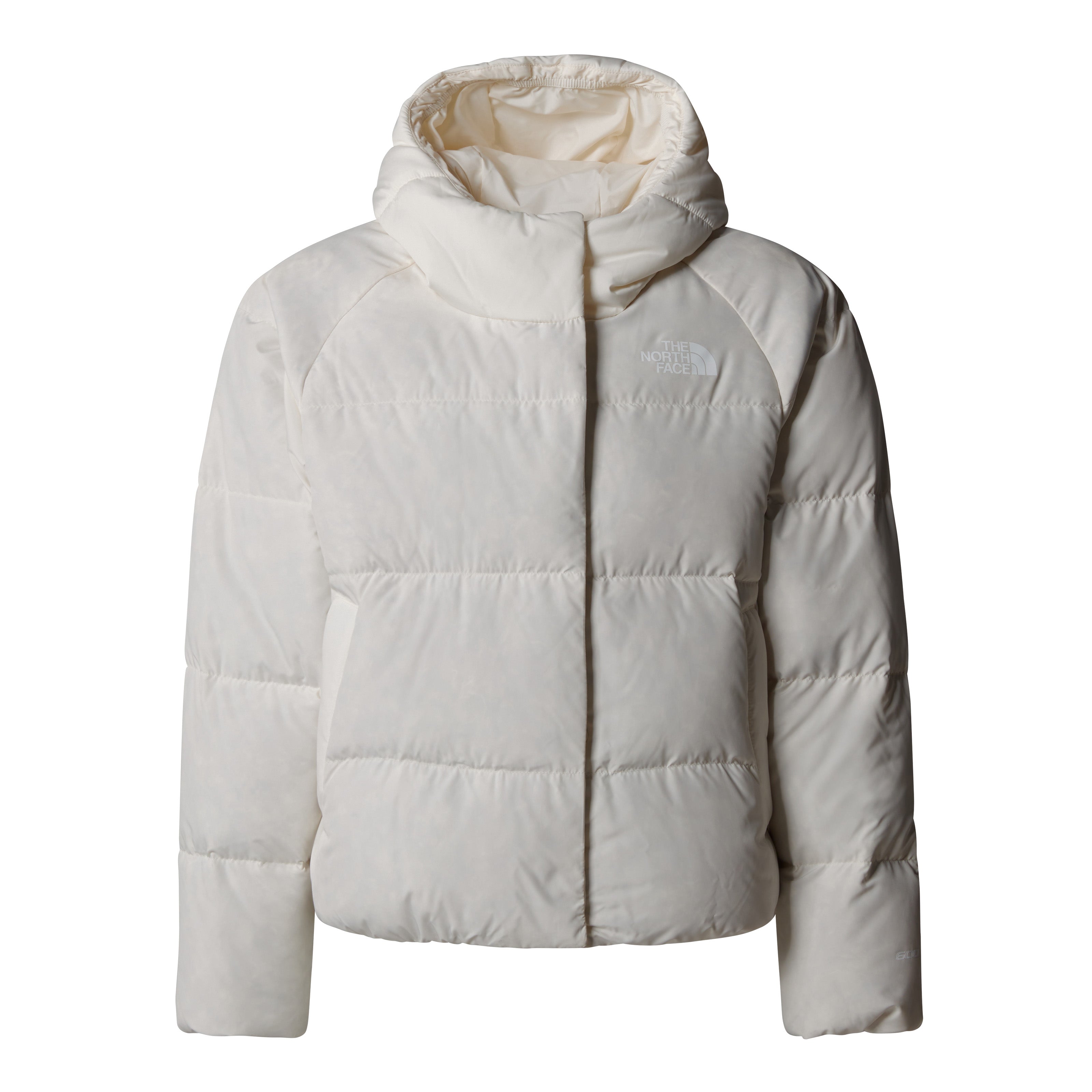 Piumino con cappuccio "North Down" bianco in piumino riciclato 600-fill 