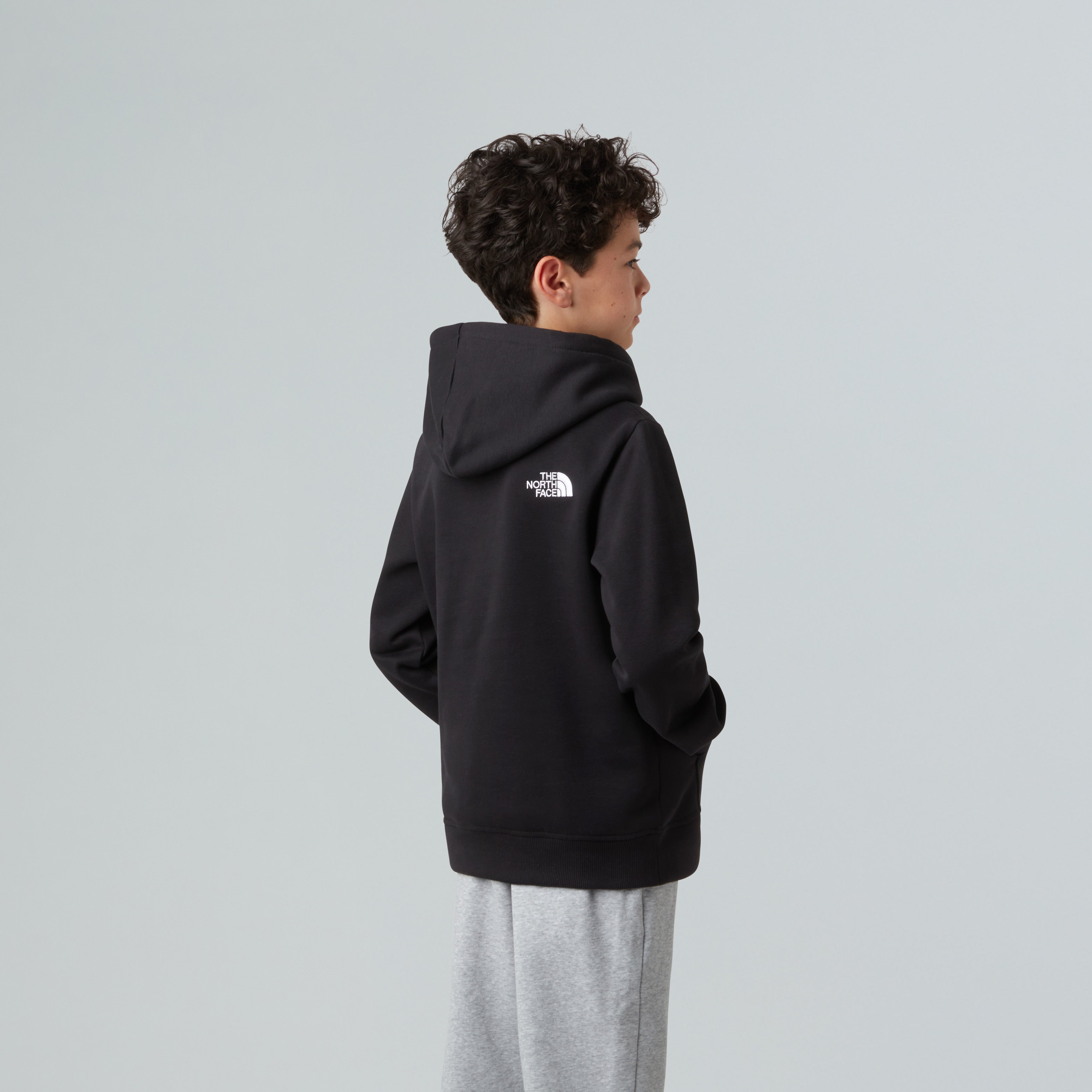 Felpa con Cappuccio "Drew Peak" nera con Logo bianco Ricamato 