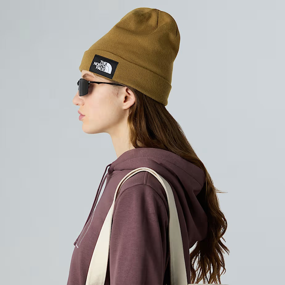 Cappello in Maglia Fine "Dock Worker" marrone con risvolto 