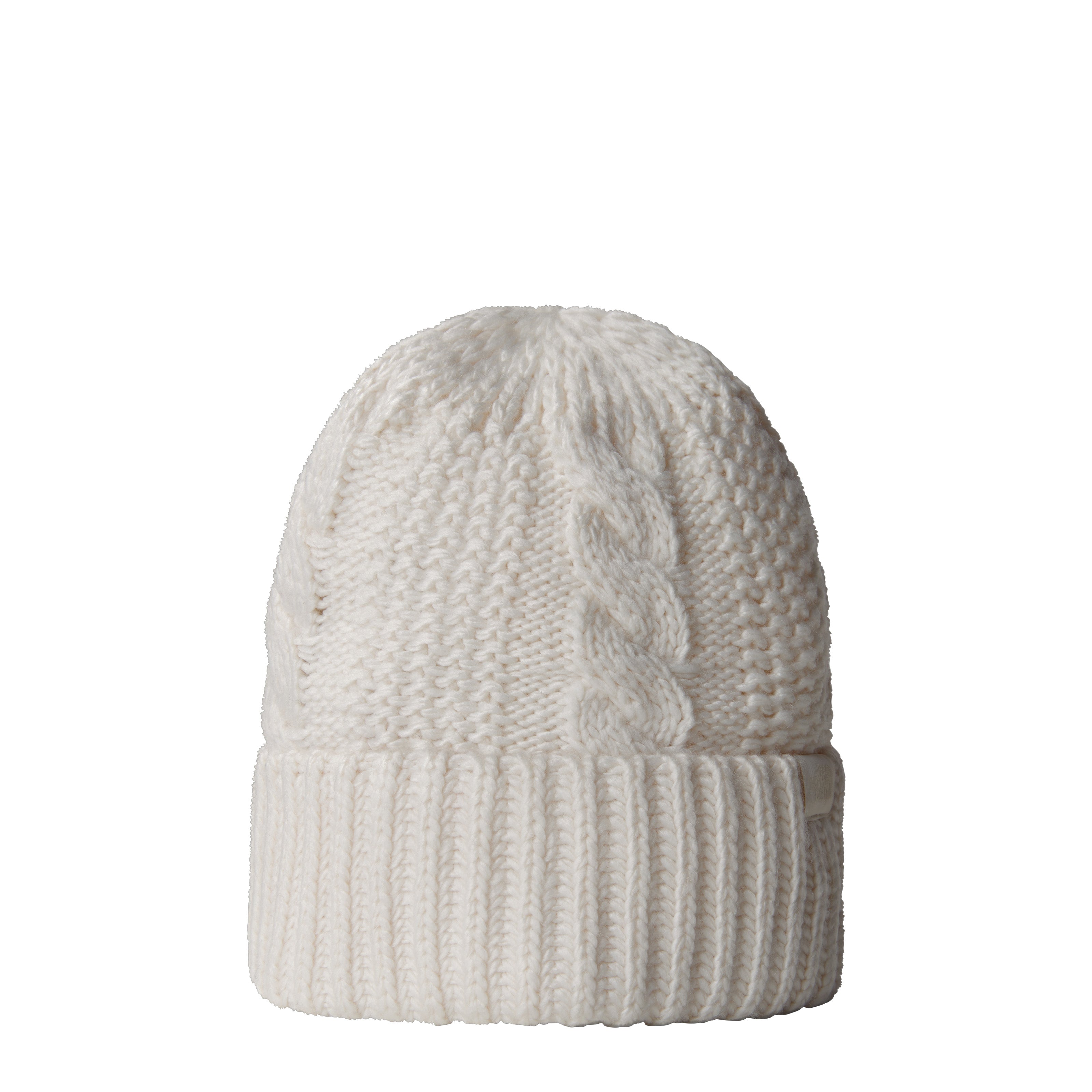 Cappello "Oh-Mega" bianco in maglia riciclata con lavorazione a trecce 