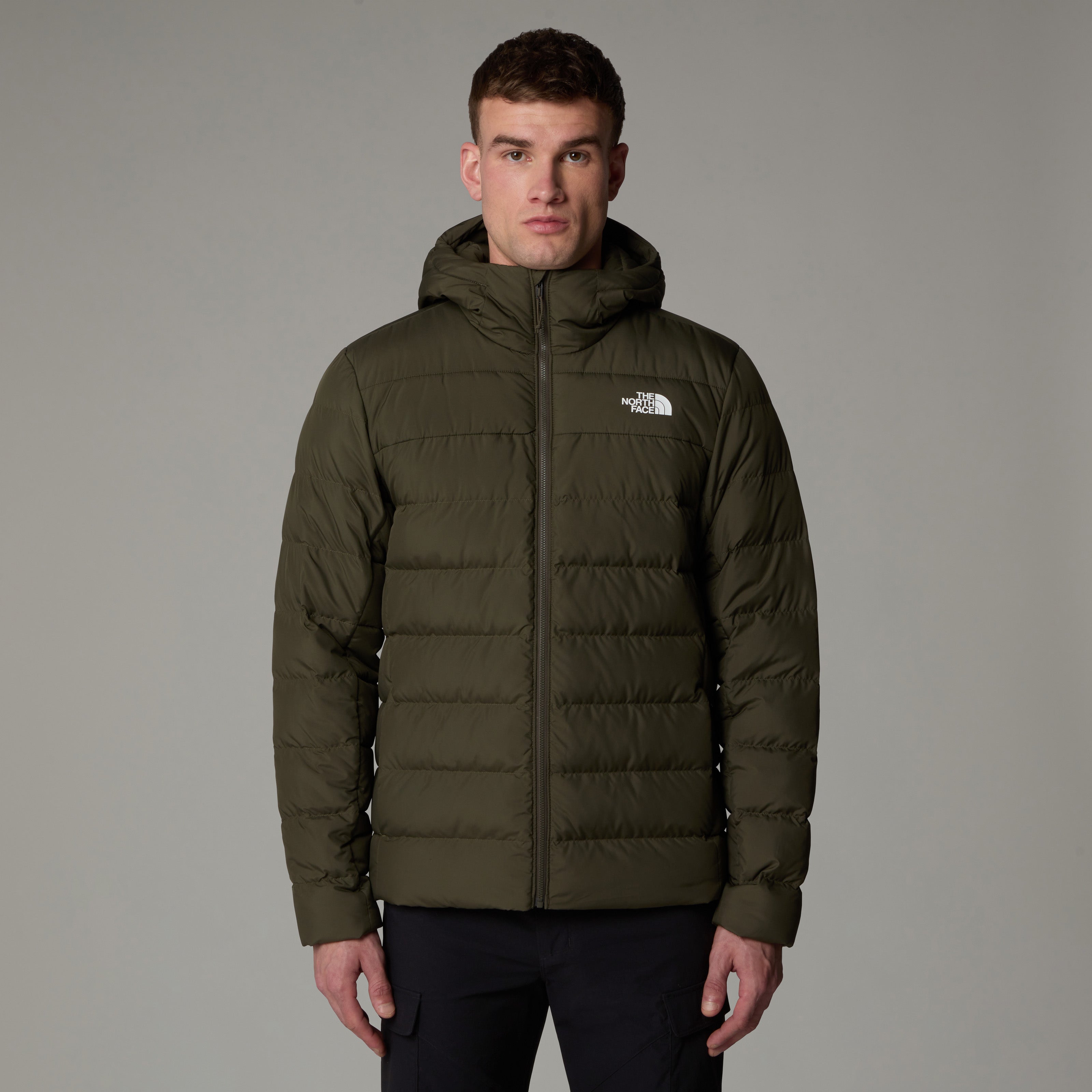 Piumino verde "Aconcagua 3" con Cappuccio e Imbottitura Riciclata 