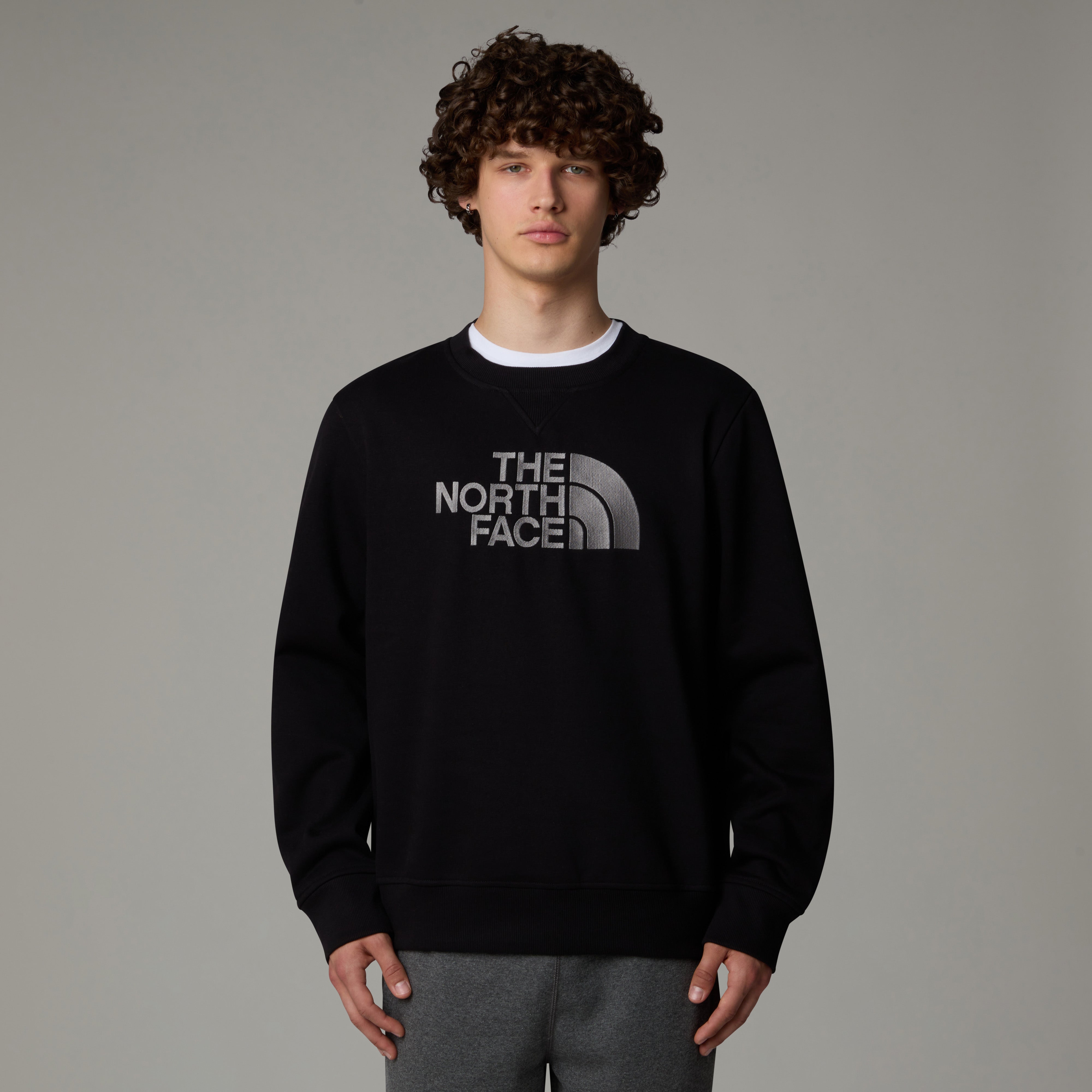 Felpa "Drew Peak" nera con Logo Ricamato 