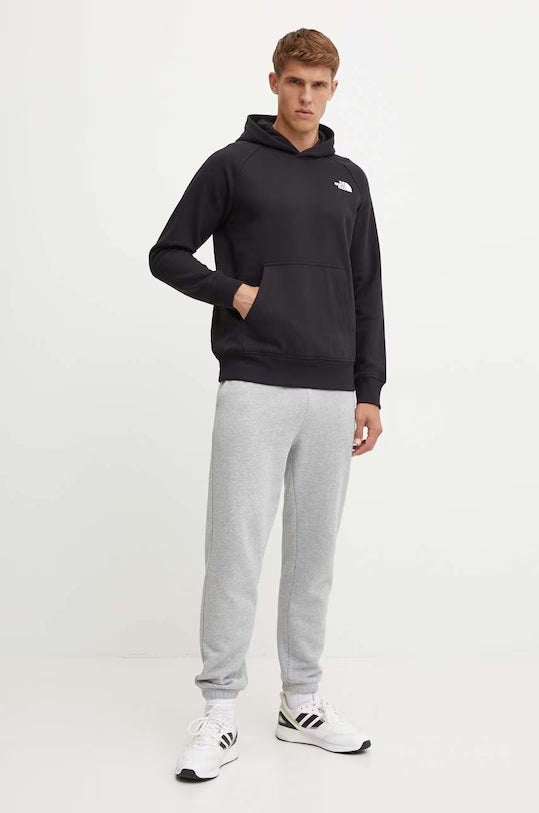 Felpa con cappuccio "NSE Box" nera da uomo con maniche raglan 