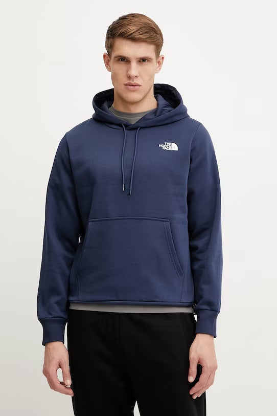 Felpa con cappuccio "Simple Dome" blu navy in cotone elasticizzato 