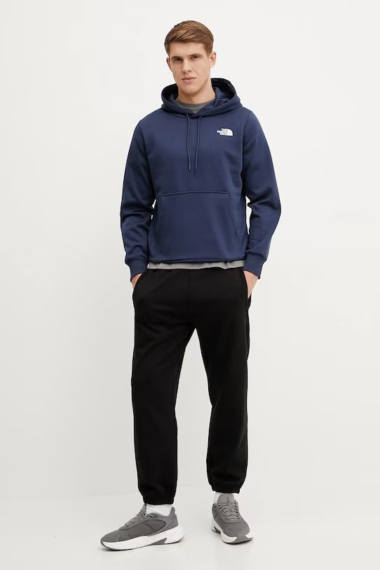 Felpa con cappuccio "Simple Dome" blu navy in cotone elasticizzato 