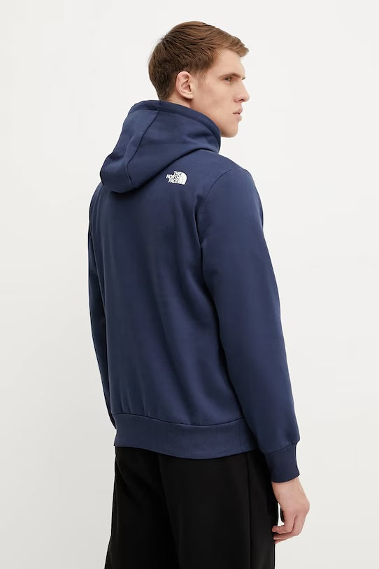 Felpa con cappuccio "Simple Dome" blu navy in cotone elasticizzato 
