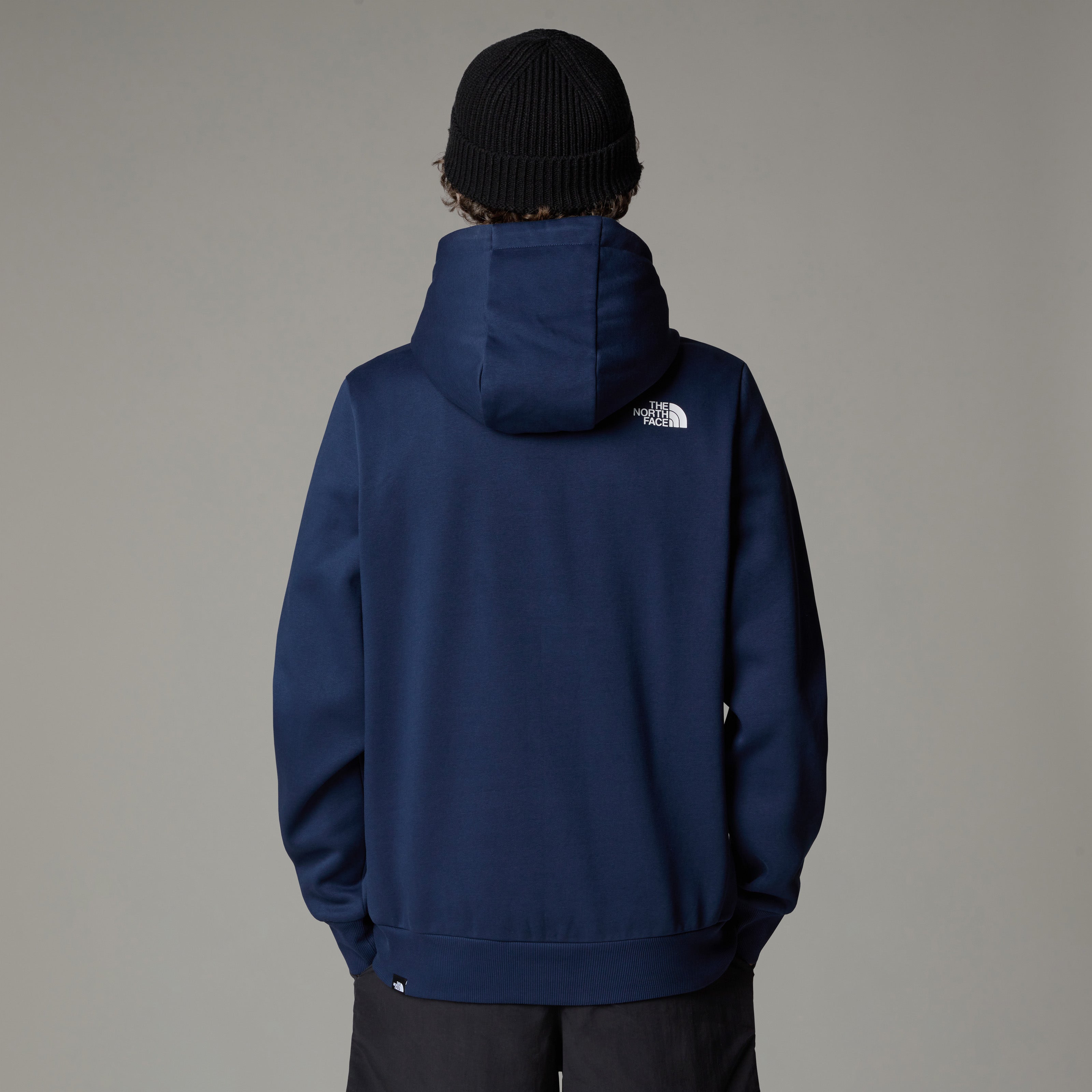Felpa con cappuccio "Simple Dome" blu navy in cotone elasticizzato 