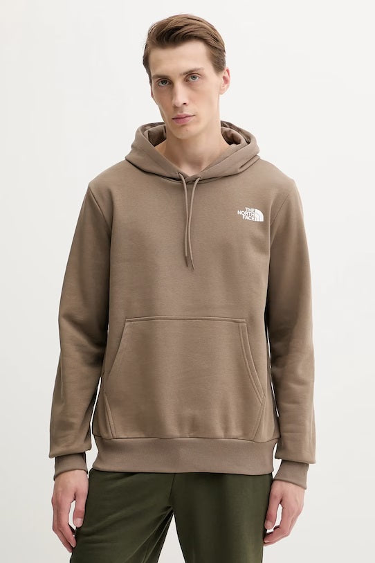 Felpa con cappuccio "Simple Dome" mocha brown in cotone 