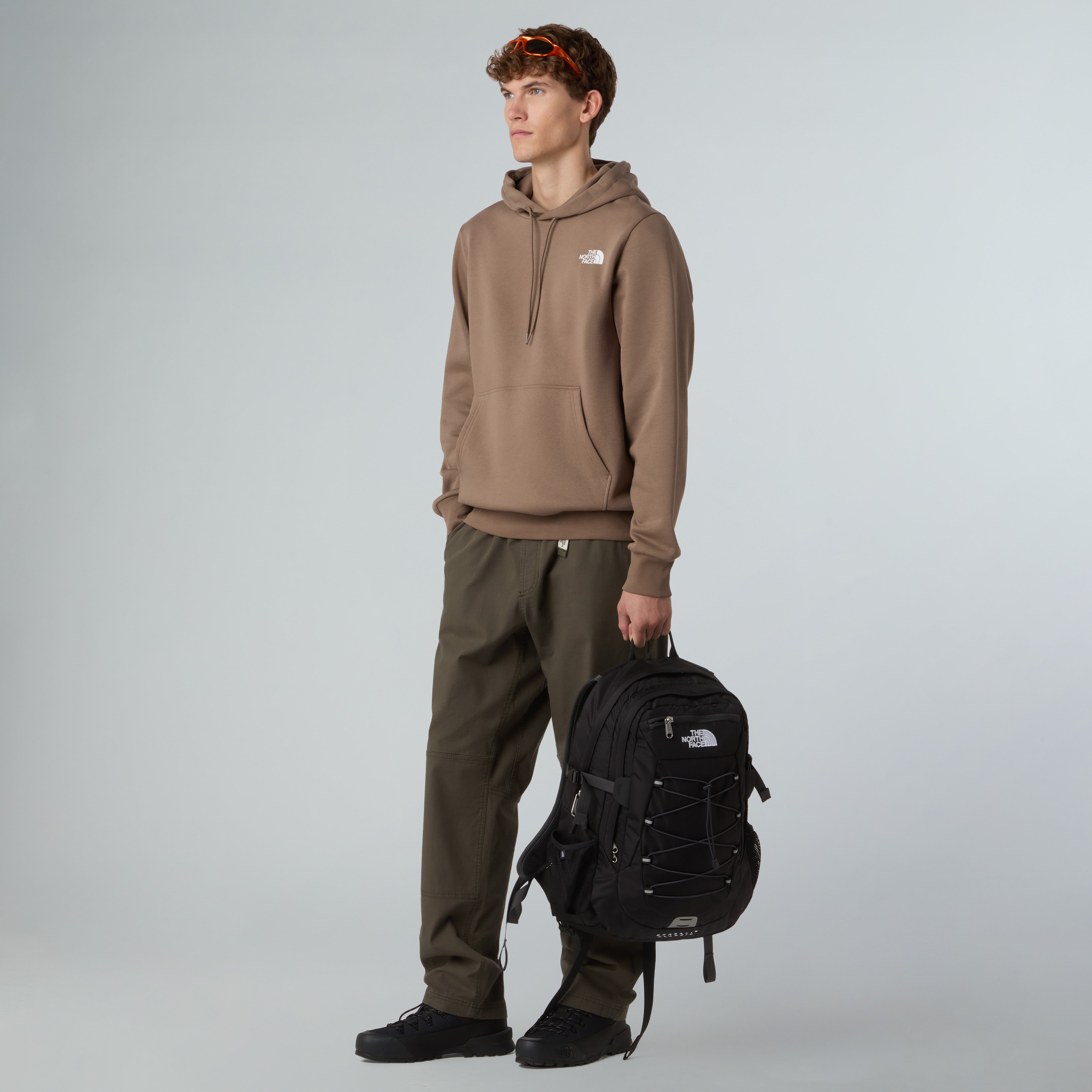 Felpa con cappuccio "Simple Dome" mocha brown in cotone 