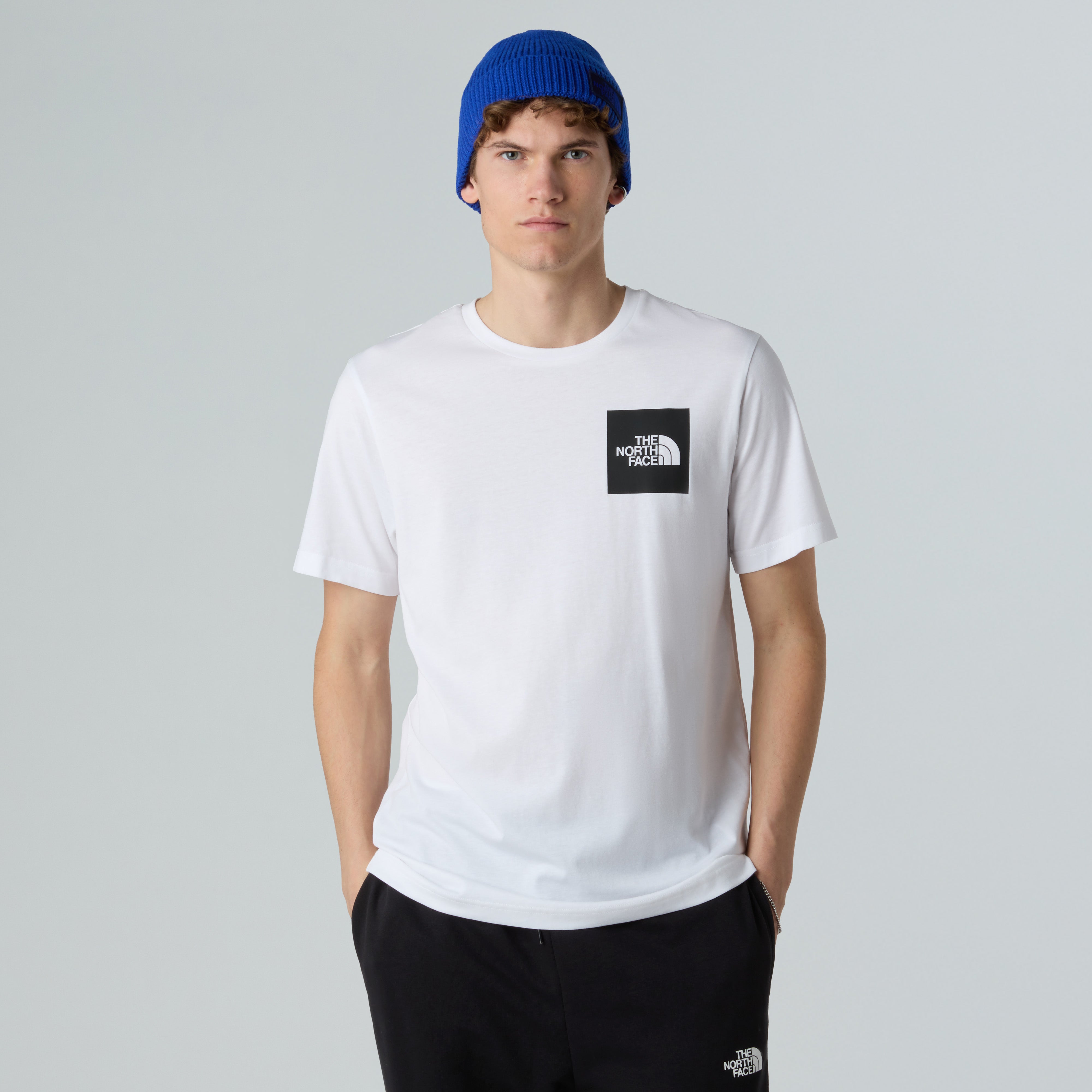 T-shirt "Fine" bianca in misto cotone con logo The North Face nero 