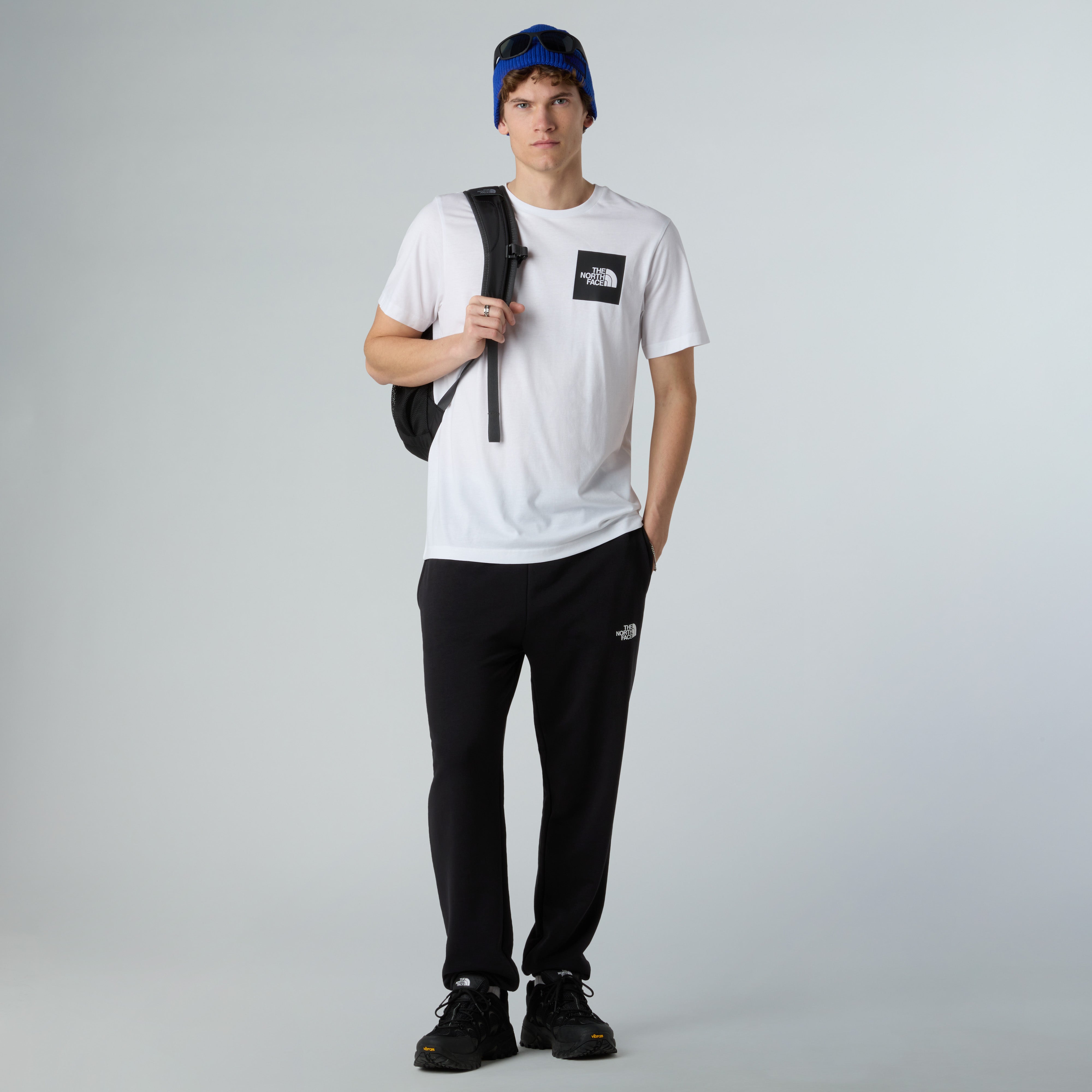 T-shirt "Fine" bianca in misto cotone con logo The North Face nero 