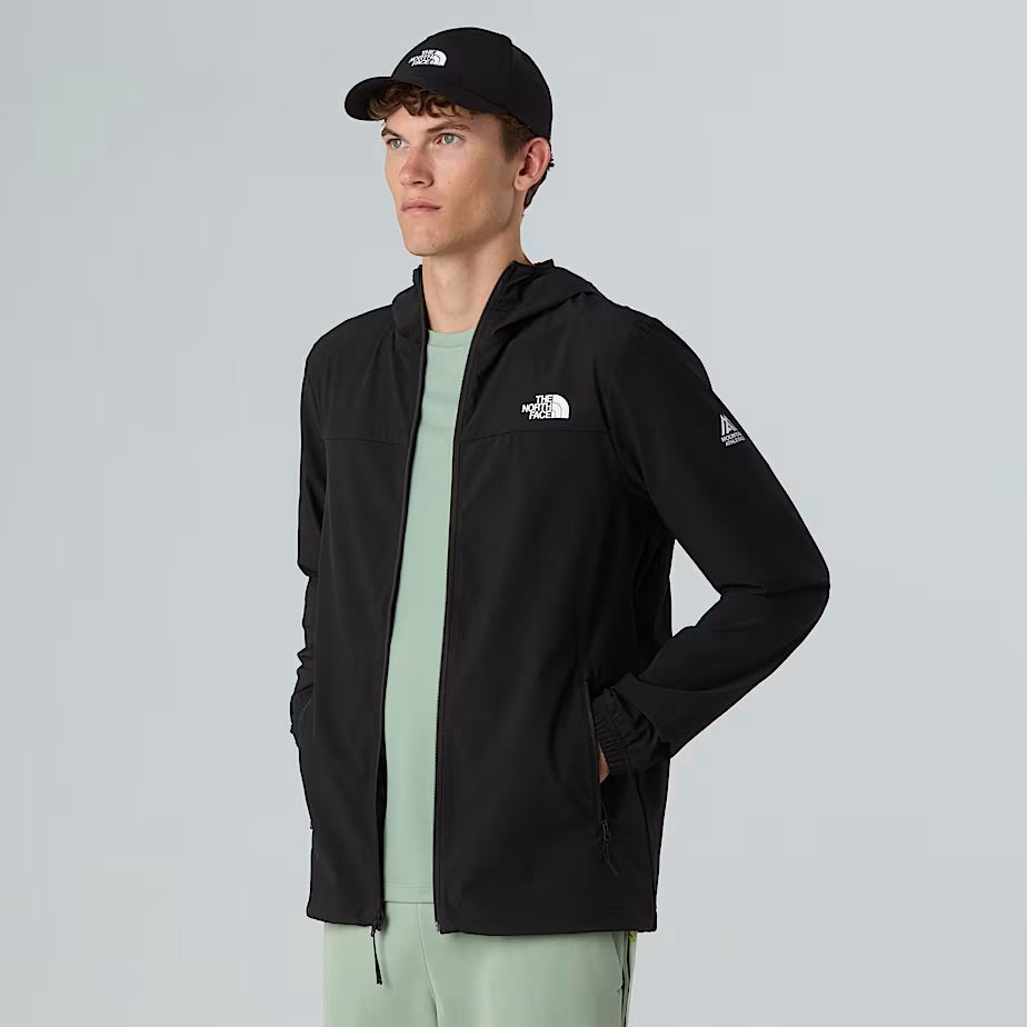 Giacca antivento con cappuccio "Mountain Athletics" nera 