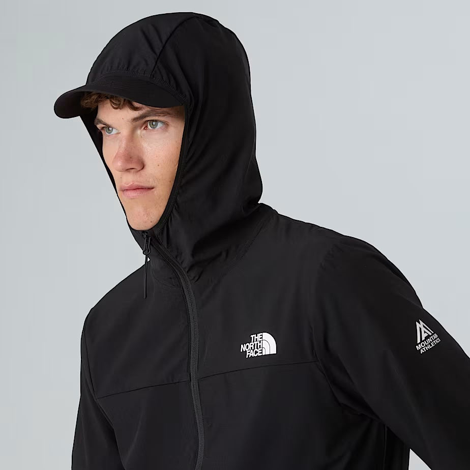Giacca antivento con cappuccio "Mountain Athletics" nera 