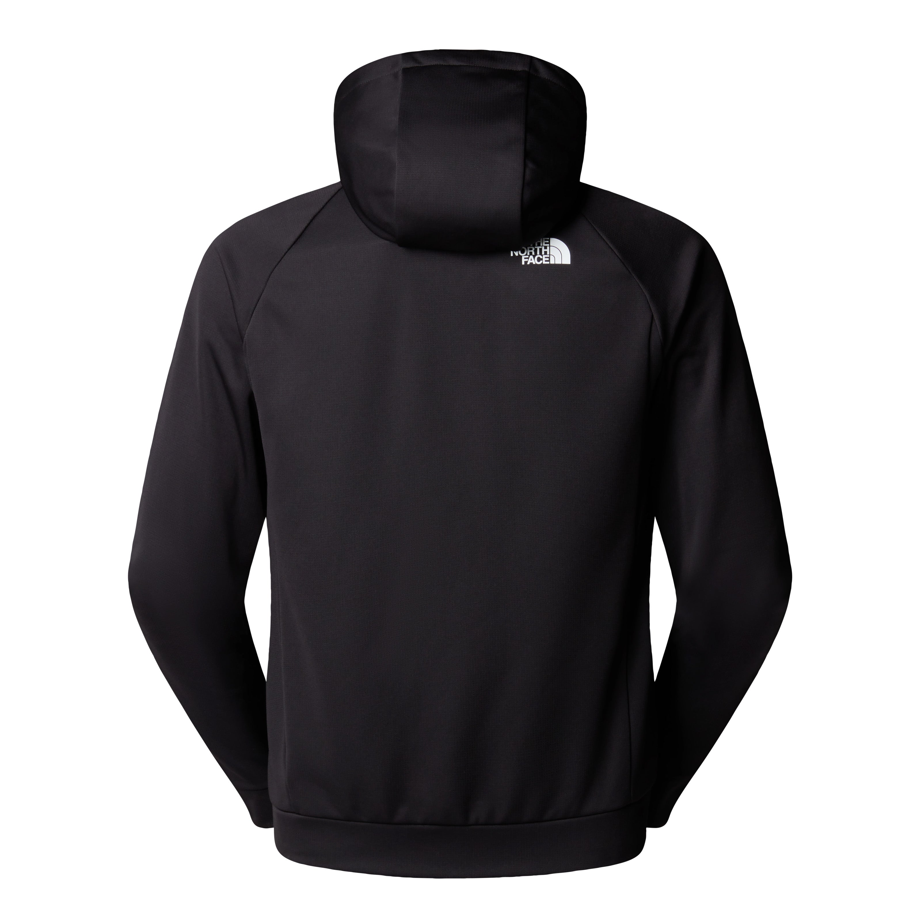 Felpa con cappuccio e zip "Reaxion 2.0" nera in fleece spazzolato 