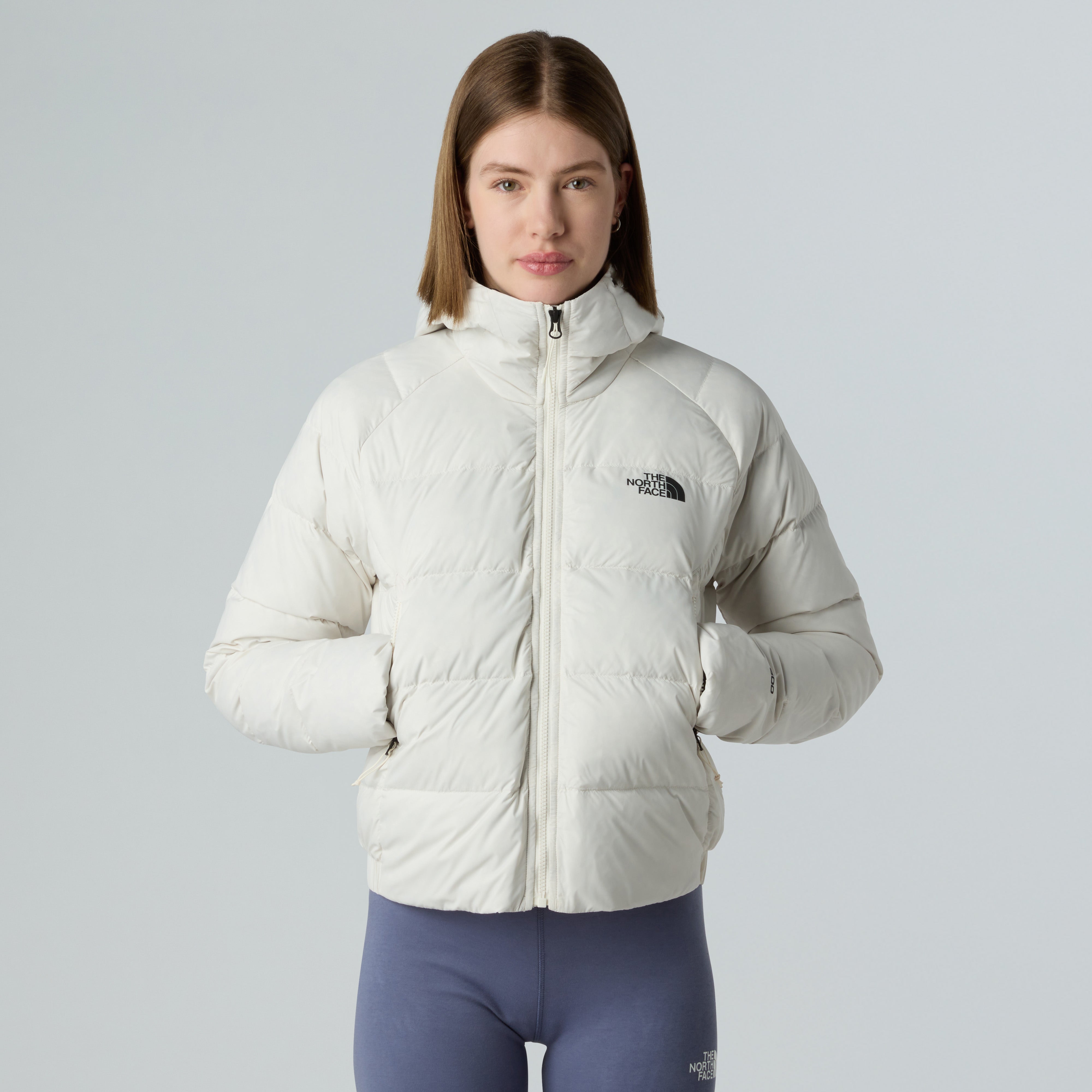 Piumino con cappuccio "Hyalite" bianco Dune in 600-fill riciclato 