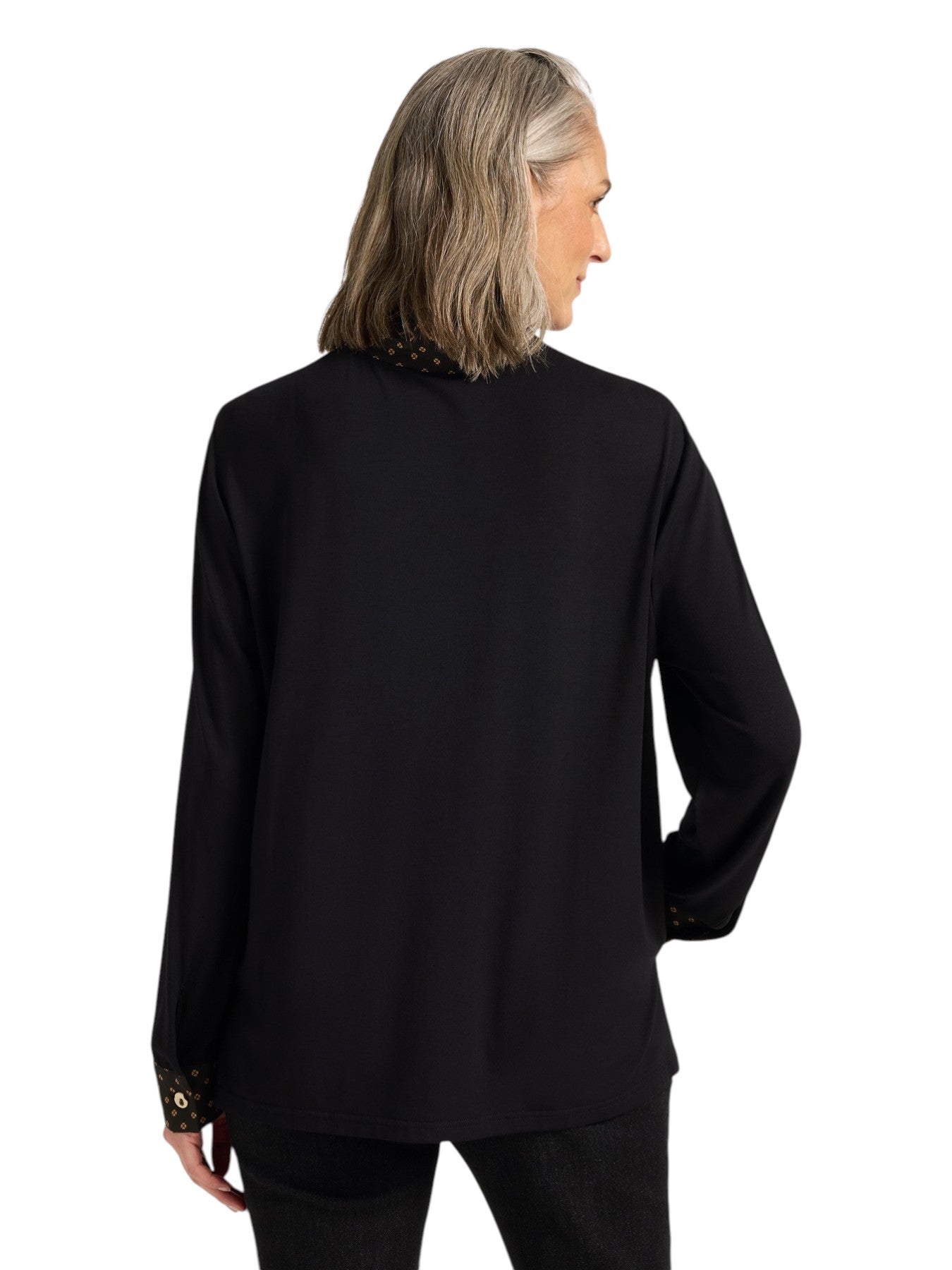 Polo Elena Mirò donna G051Z000702N033 bimateriale Nero 