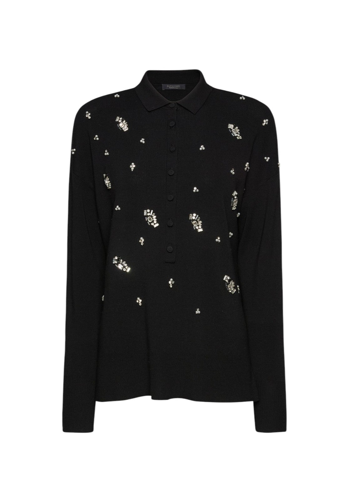 Maglia Elena Mirò donna M010Z000769N 033 ricamata a mano Nero 