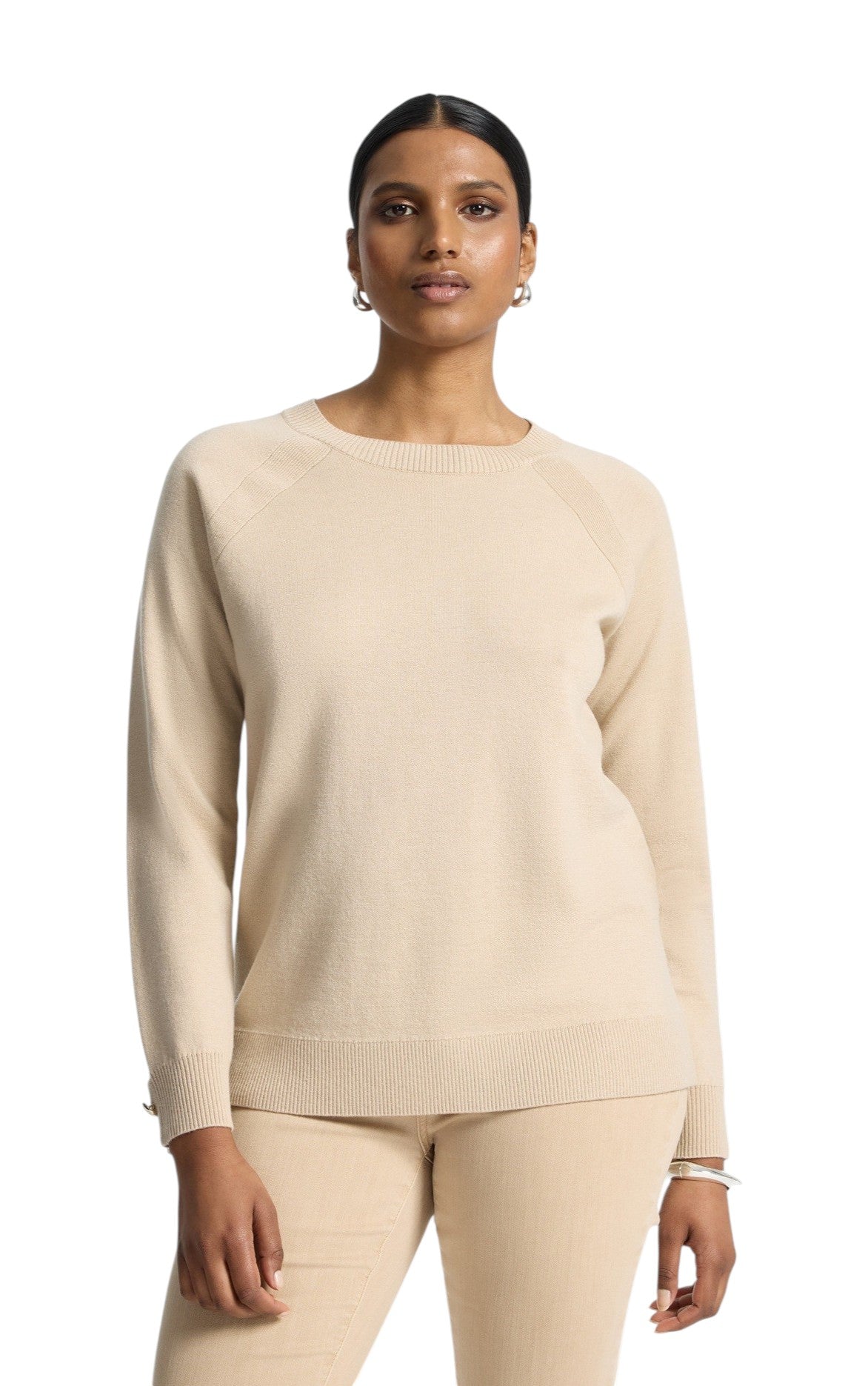 Maglia girocollo Elena Mirò donna M094Z000859N0A1 misto lana Beige 