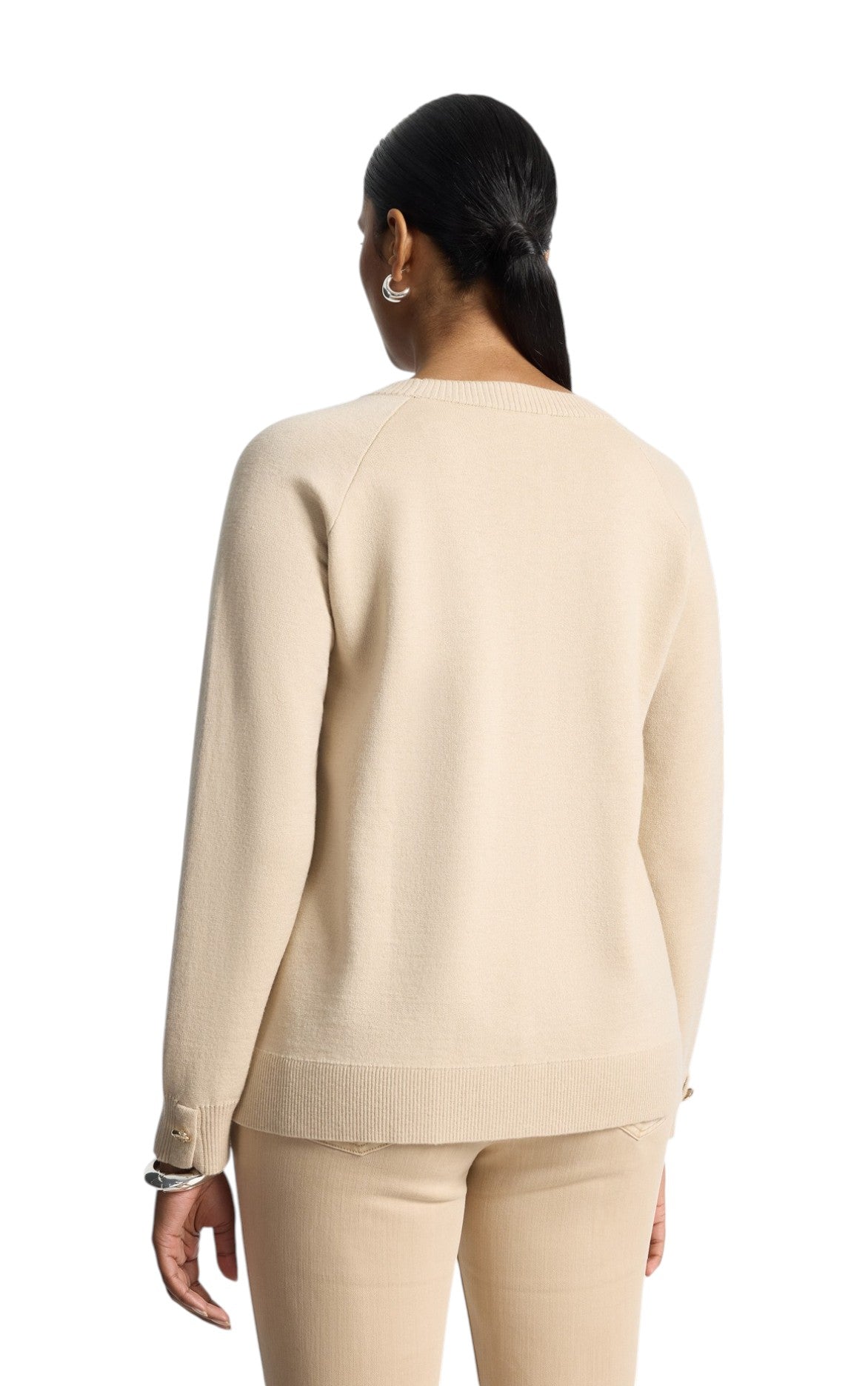 Maglia girocollo Elena Mirò donna M094Z000859N0A1 misto lana Beige 