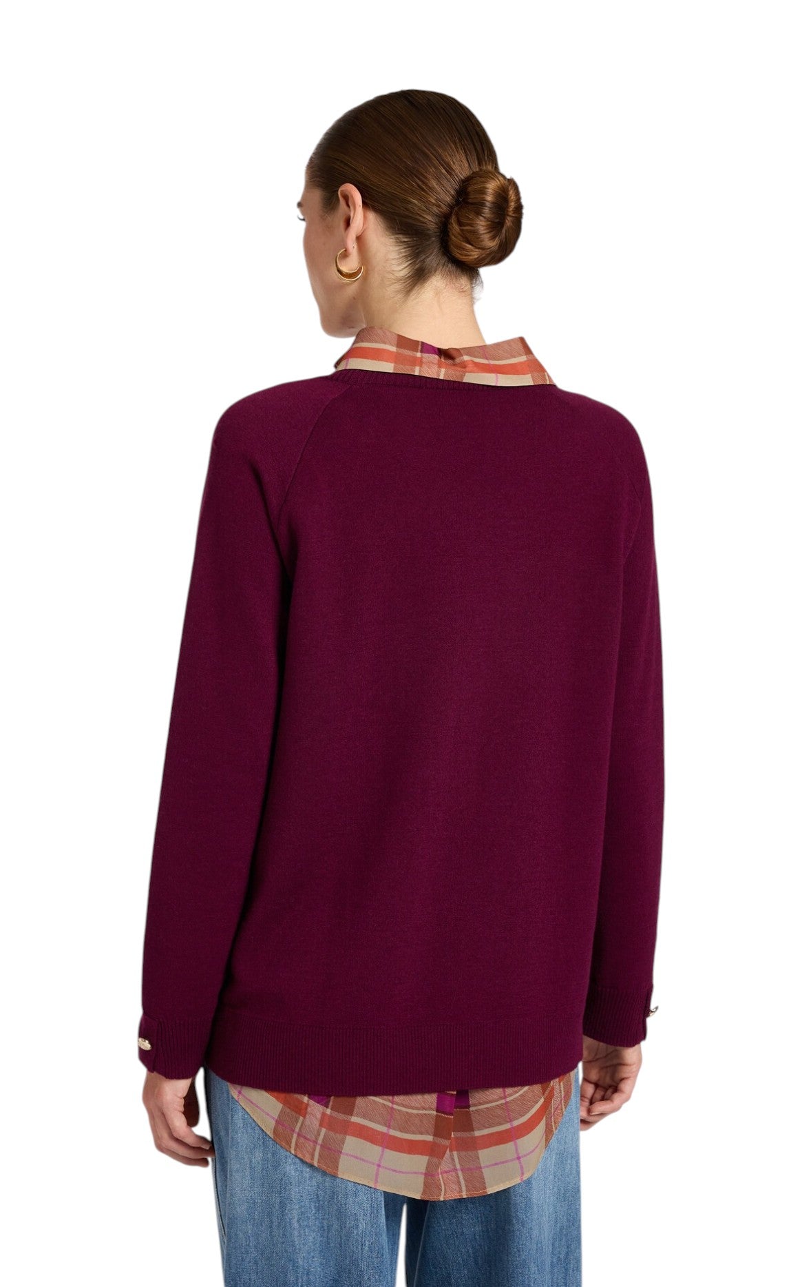 Maglia girocollo Elena Mirò donna M094Z000859N0A2 in misto lana Bordeaux 