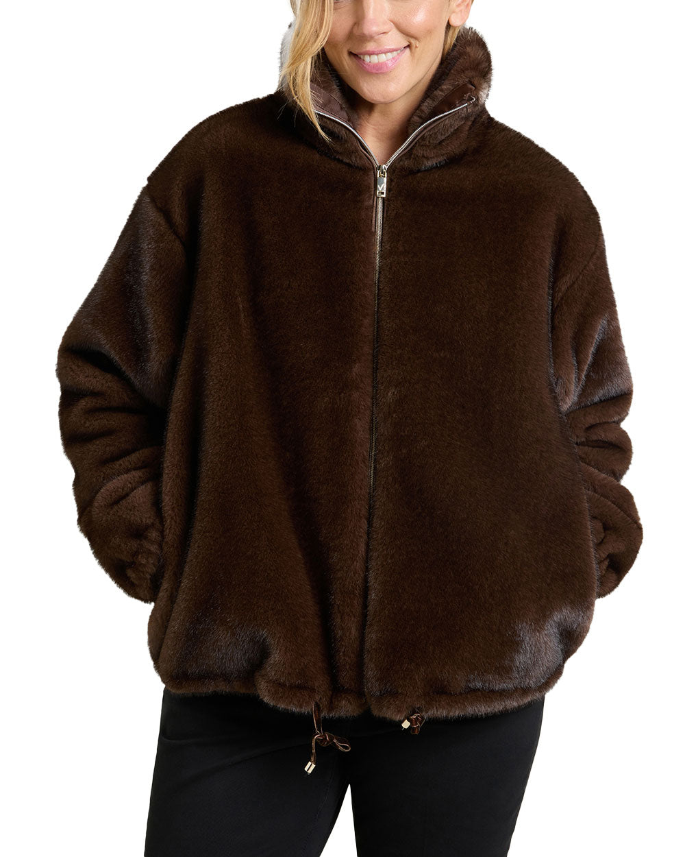 Pelliccia Luisa Viola donna F019F001245N cioccolato 