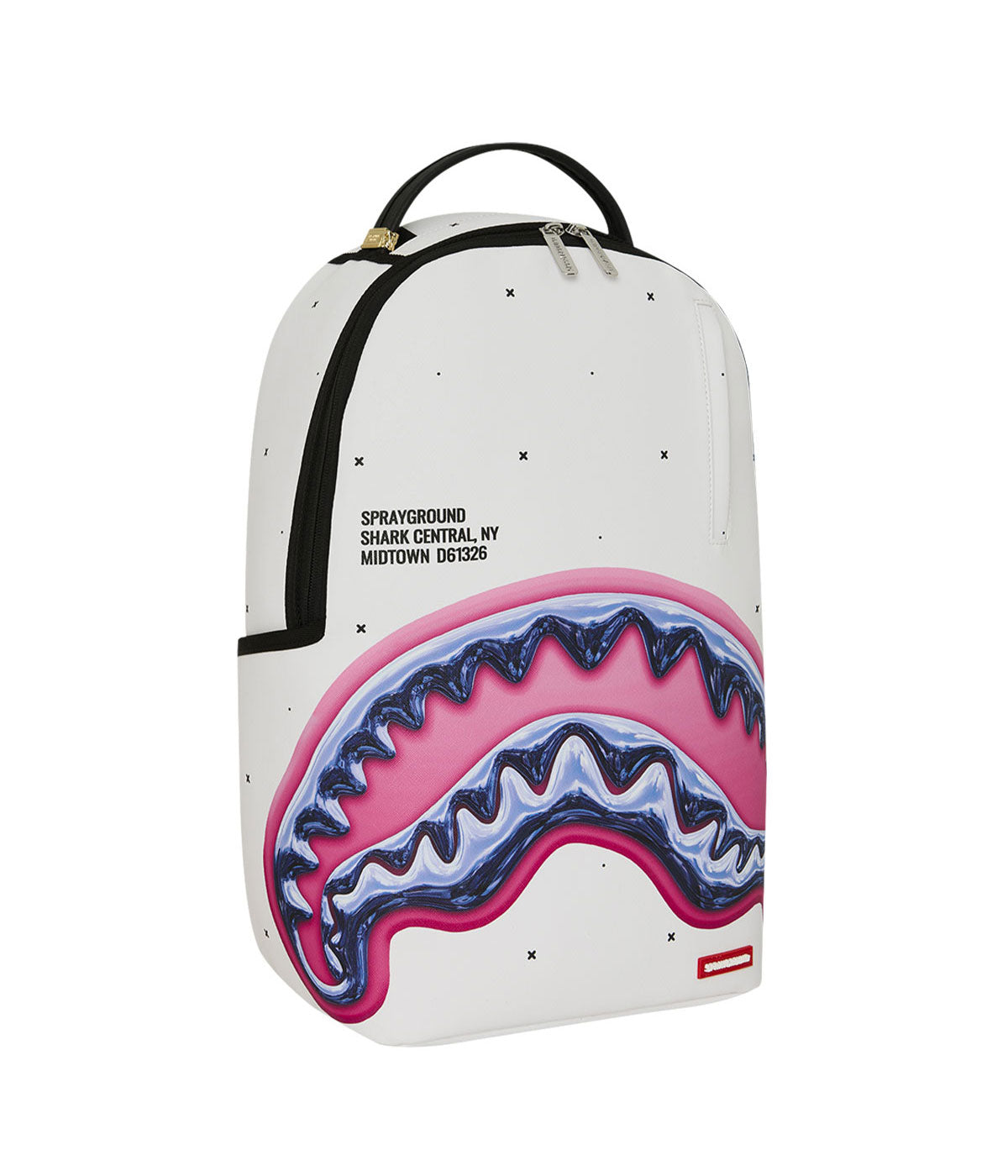 Zaino Sprayground B8427 Shark Central Liquid Chrome bianco<BR/> 