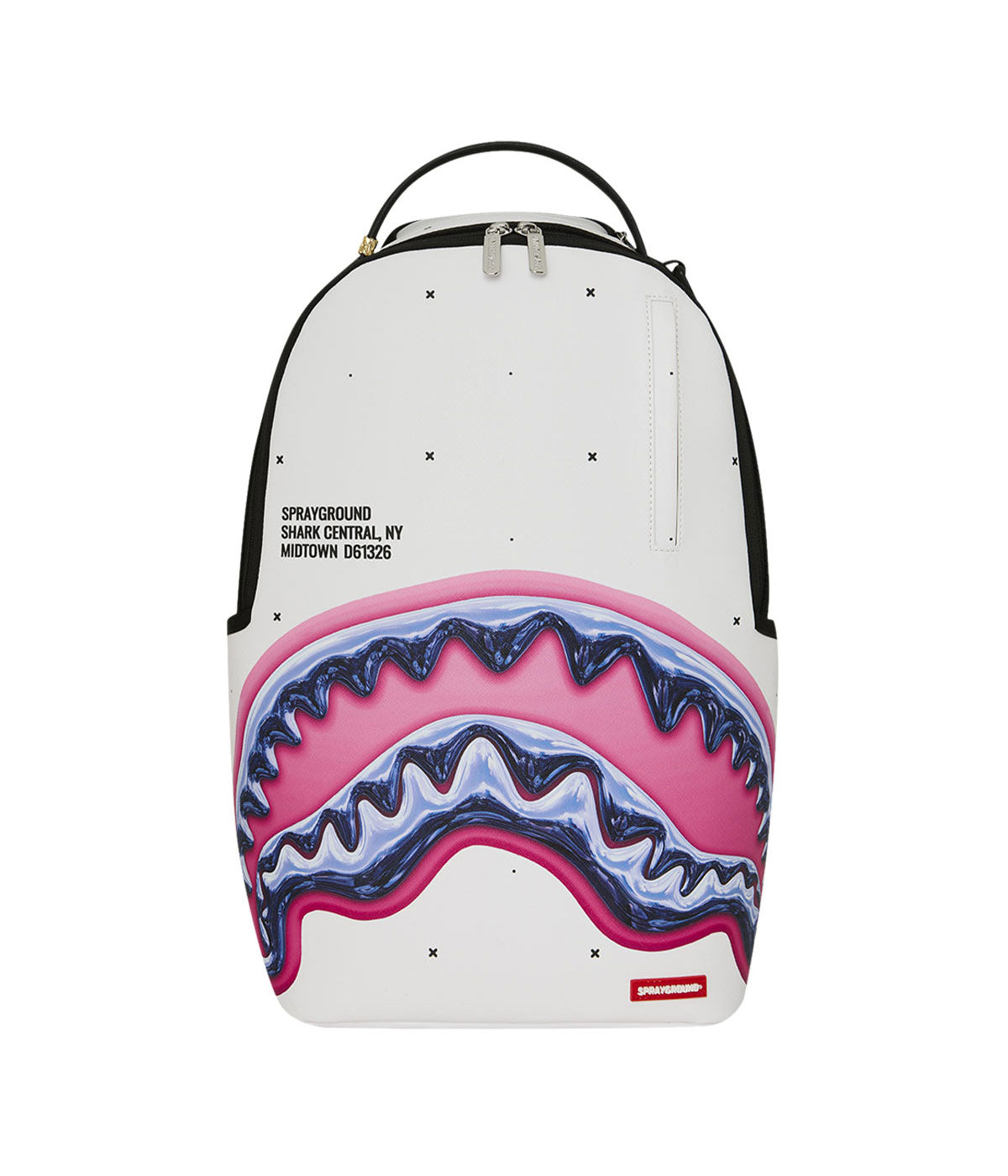Zaino Sprayground B8427 Shark Central Liquid Chrome bianco<BR/> 