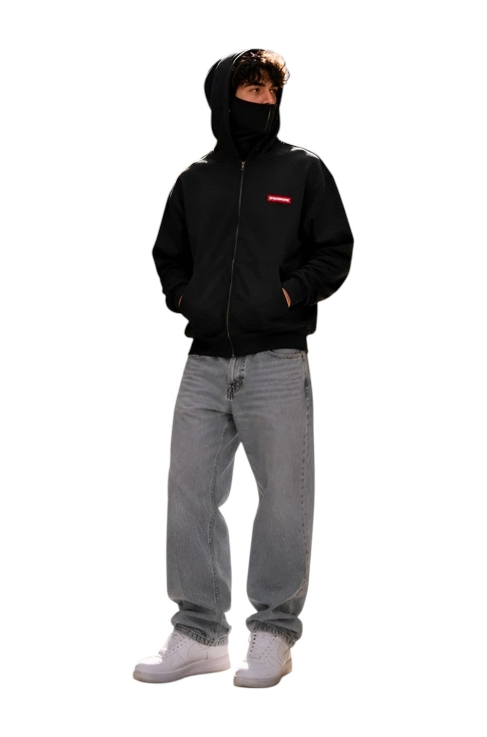 Felpa uomo Sprayground SP957GCAMPIONE balaclava full-zip hoodie Nero 